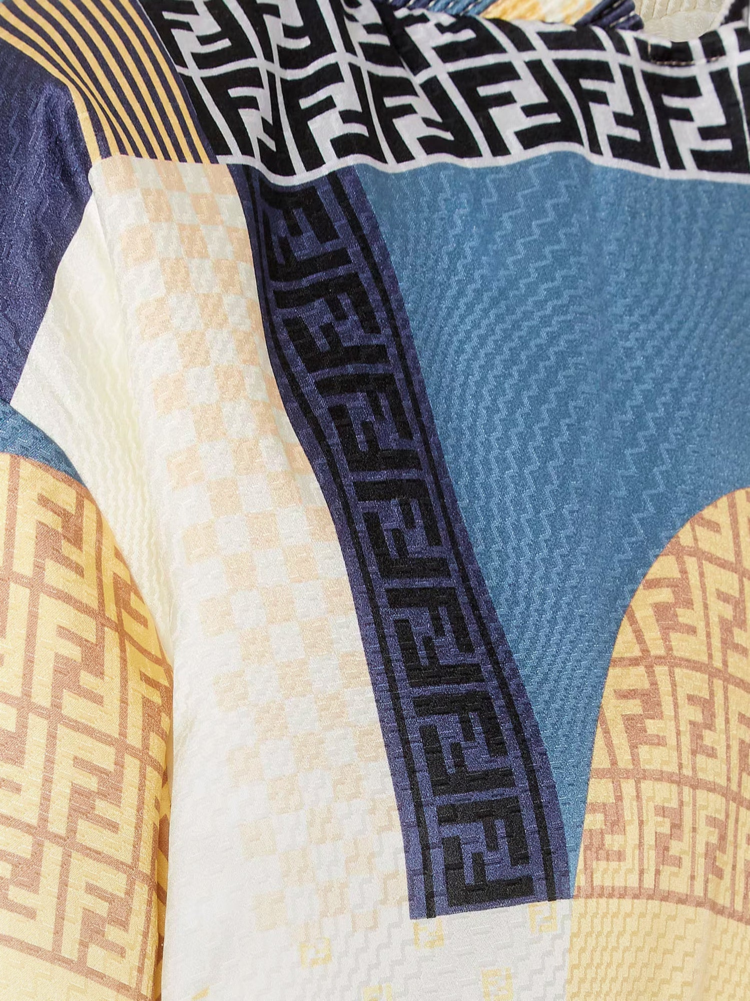 Fendi Reversible Patchwork Silk Bomber