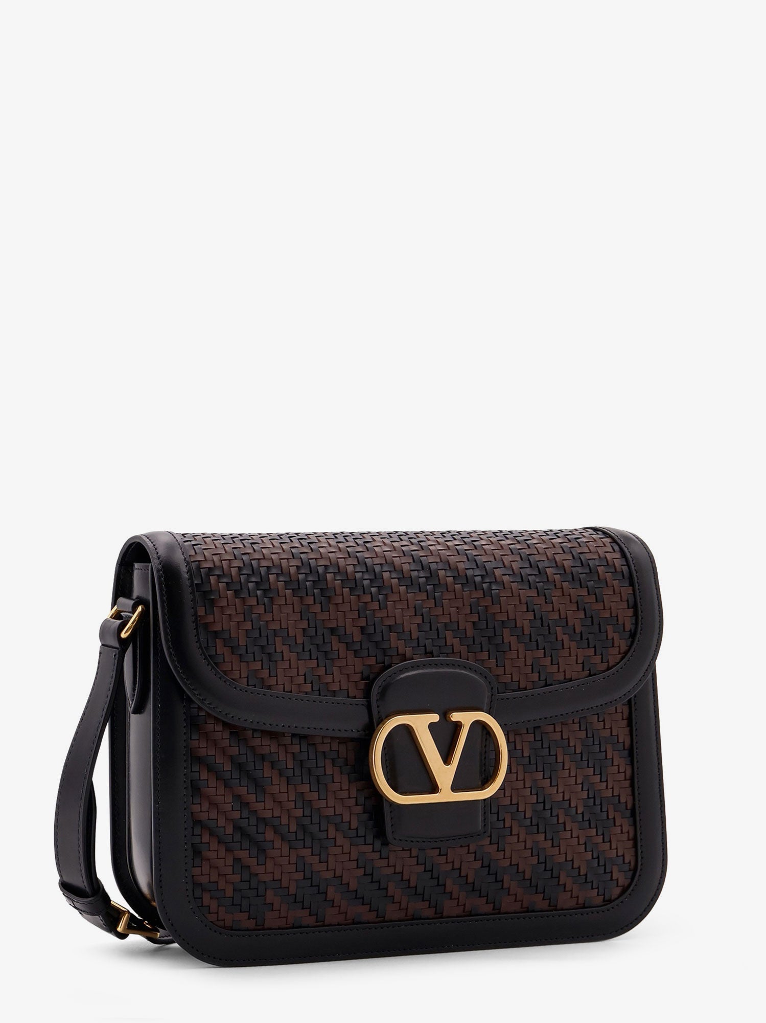 Valentino Valentino Garavani 9to5 Woven Leather Shoulder Bag