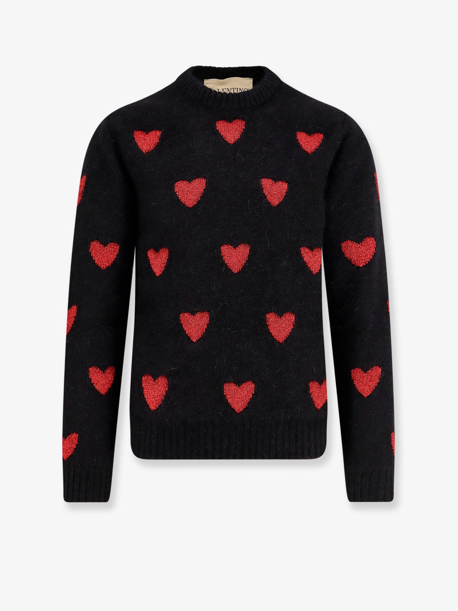 Valentino Wool And Mohair Sweater With Lurex Hearts