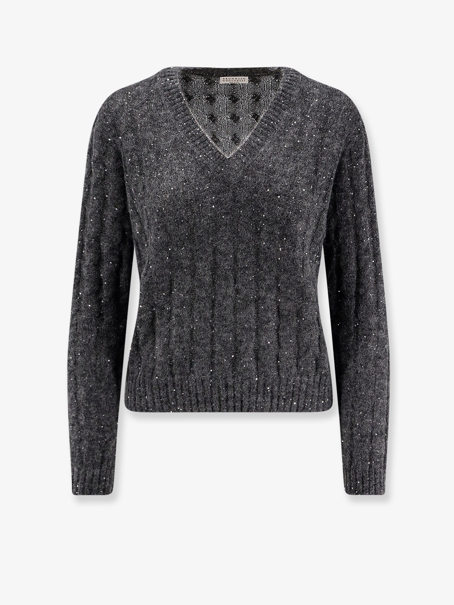 Brunello Cucinelli Wool Blend Sweater With All-over Sequins