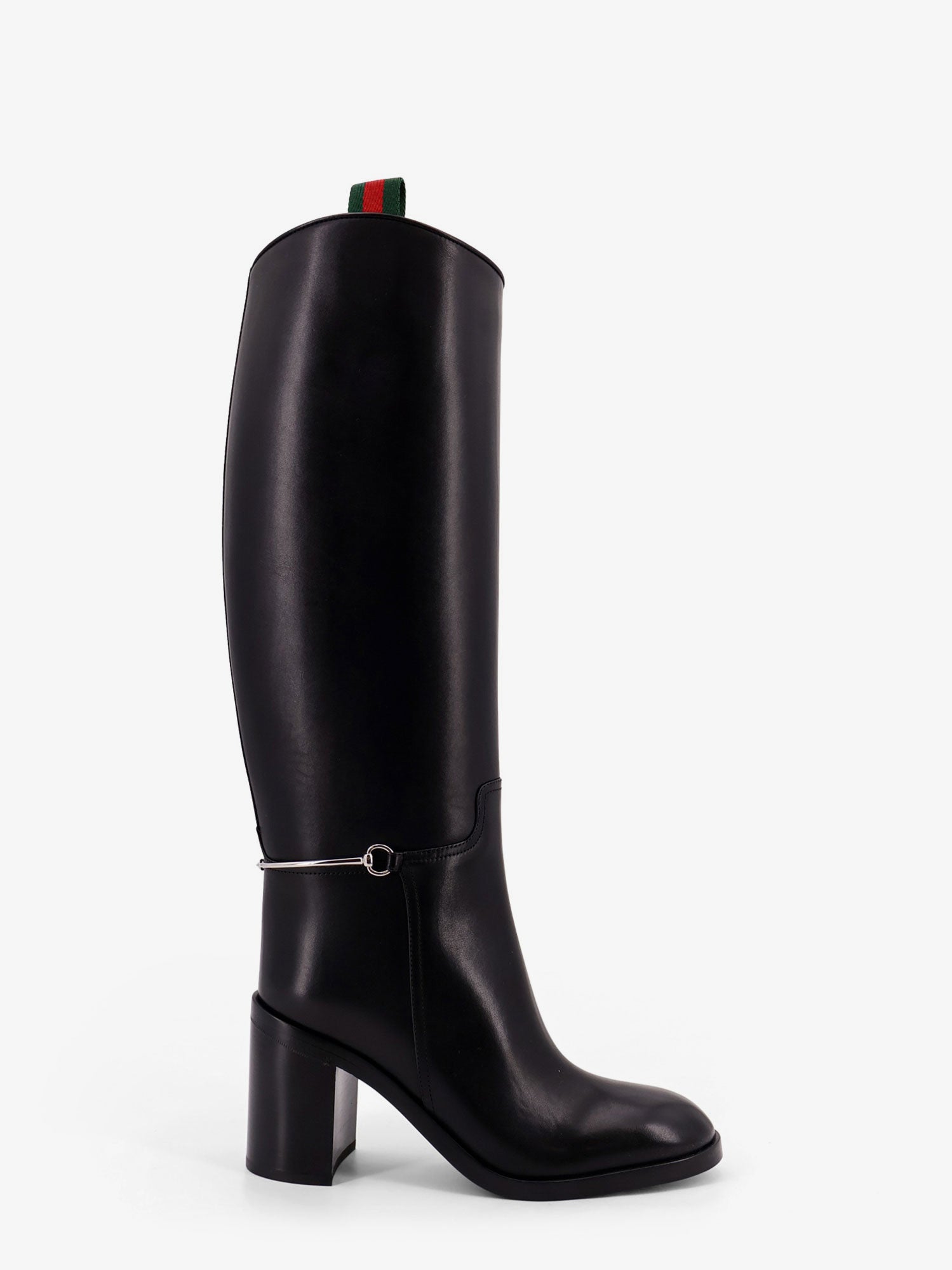 Gucci Leather Boots With Slim Horsebit Detail