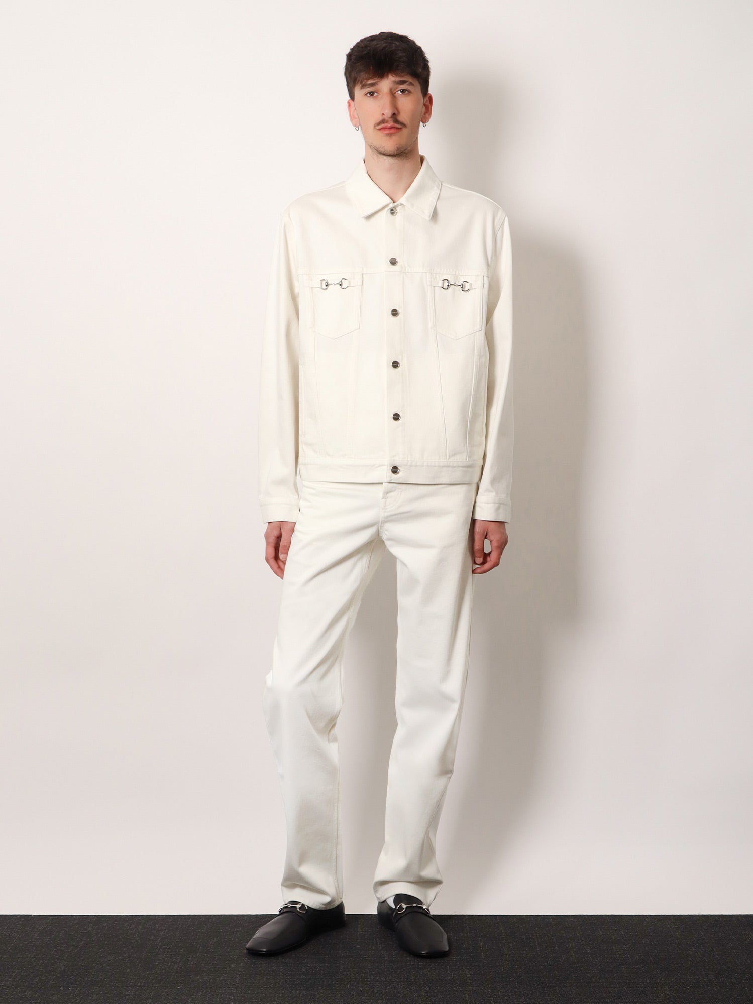 Gucci Denim Trousers With Metal Horsebit Detail On The Back