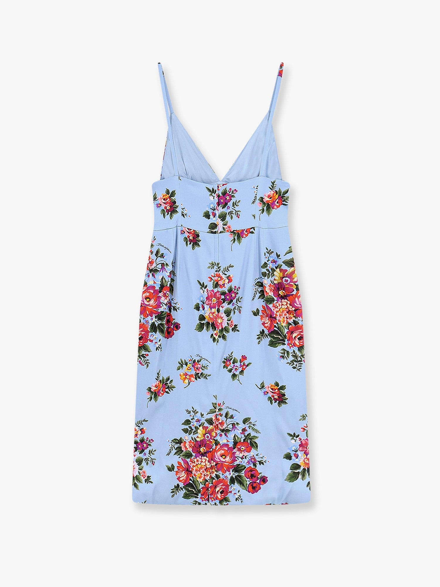 Dolce & Gabbana Satin Dress With Iconic Print