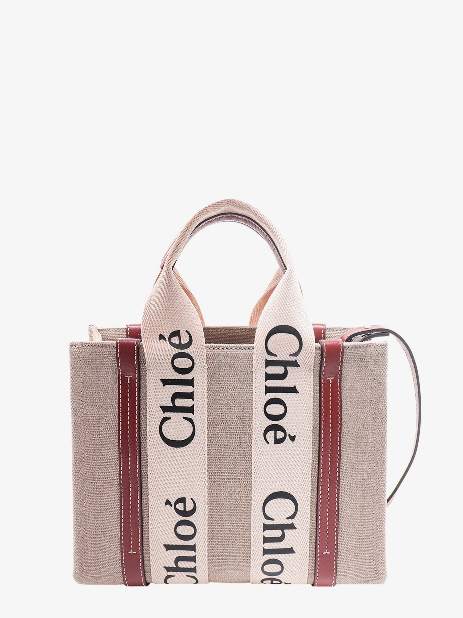 Chloé Woody Linen And Leather Tote Bag