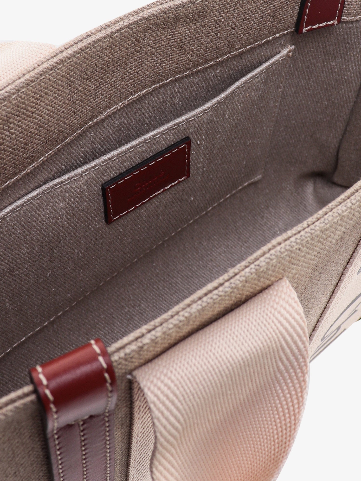 Chloé Woody Linen And Leather Tote Bag