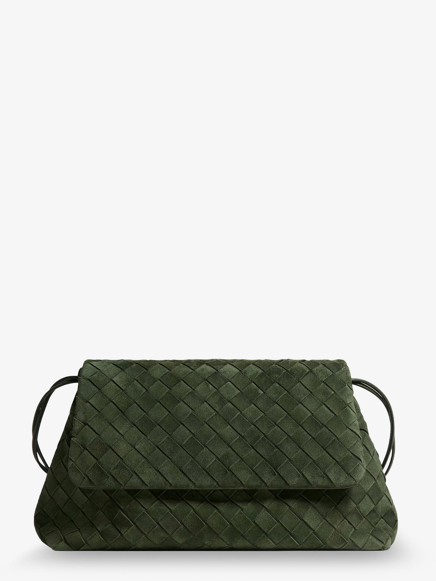 Bottega Veneta Suede Giorno Shoulder Bag With Intrecciato Pattern