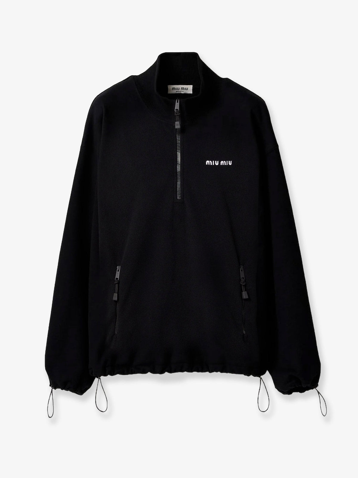 Miu Miu Fleece Sweatshirt With Lettering Logo Embroidery