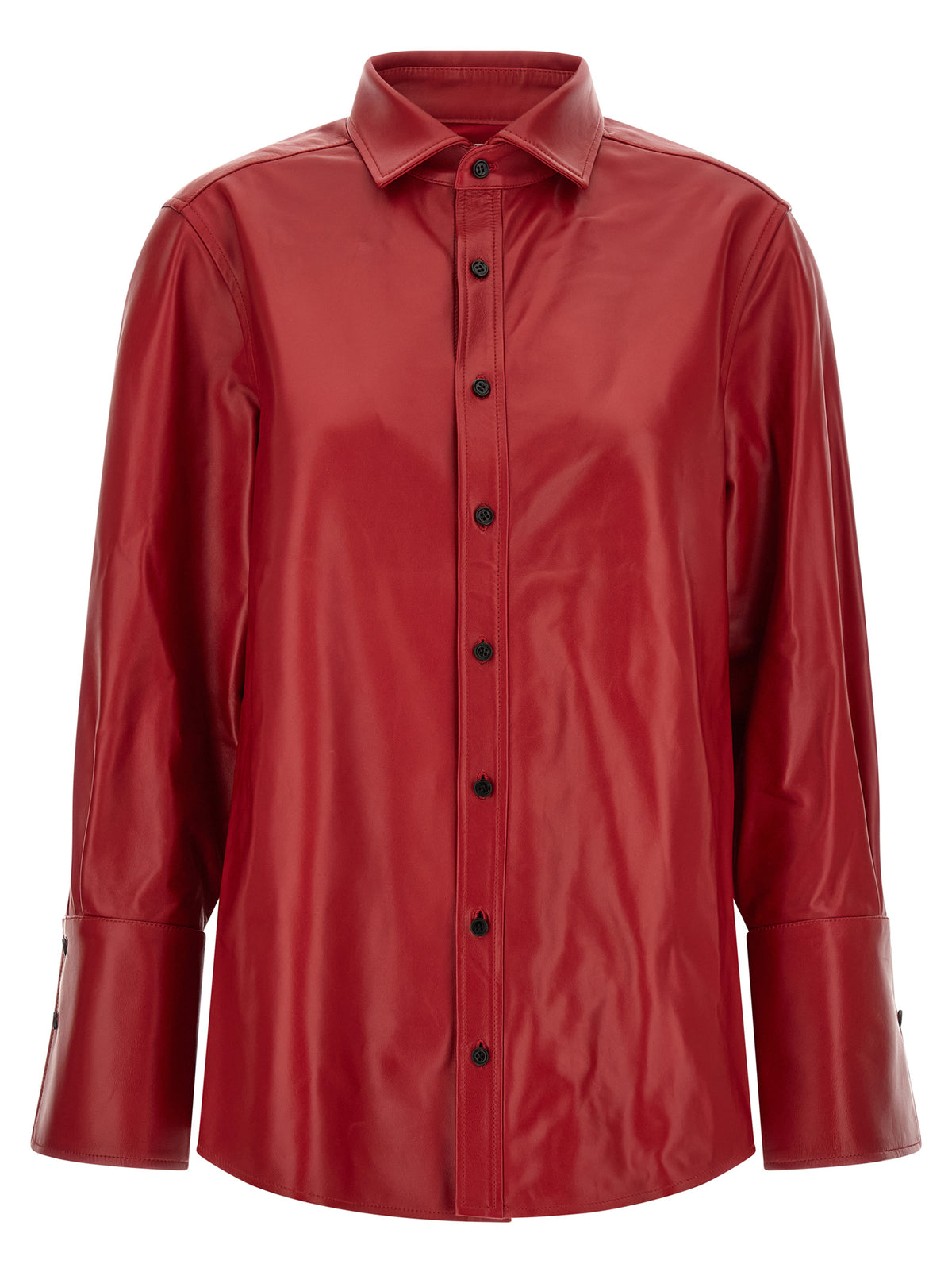 Co Red Leather Shirt