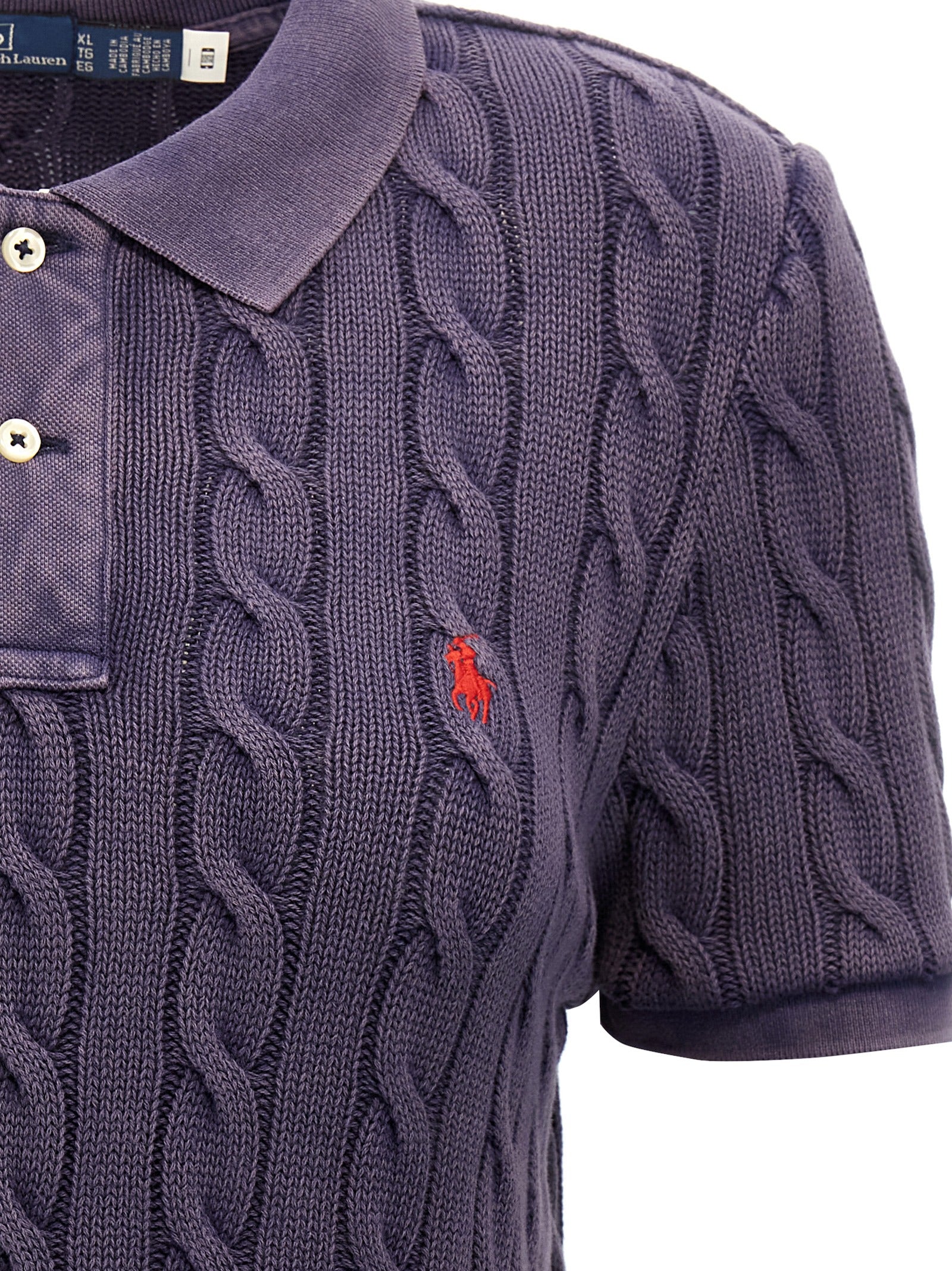 Polo Ralph Lauren Logo Embroidery Braided Polo Shirt