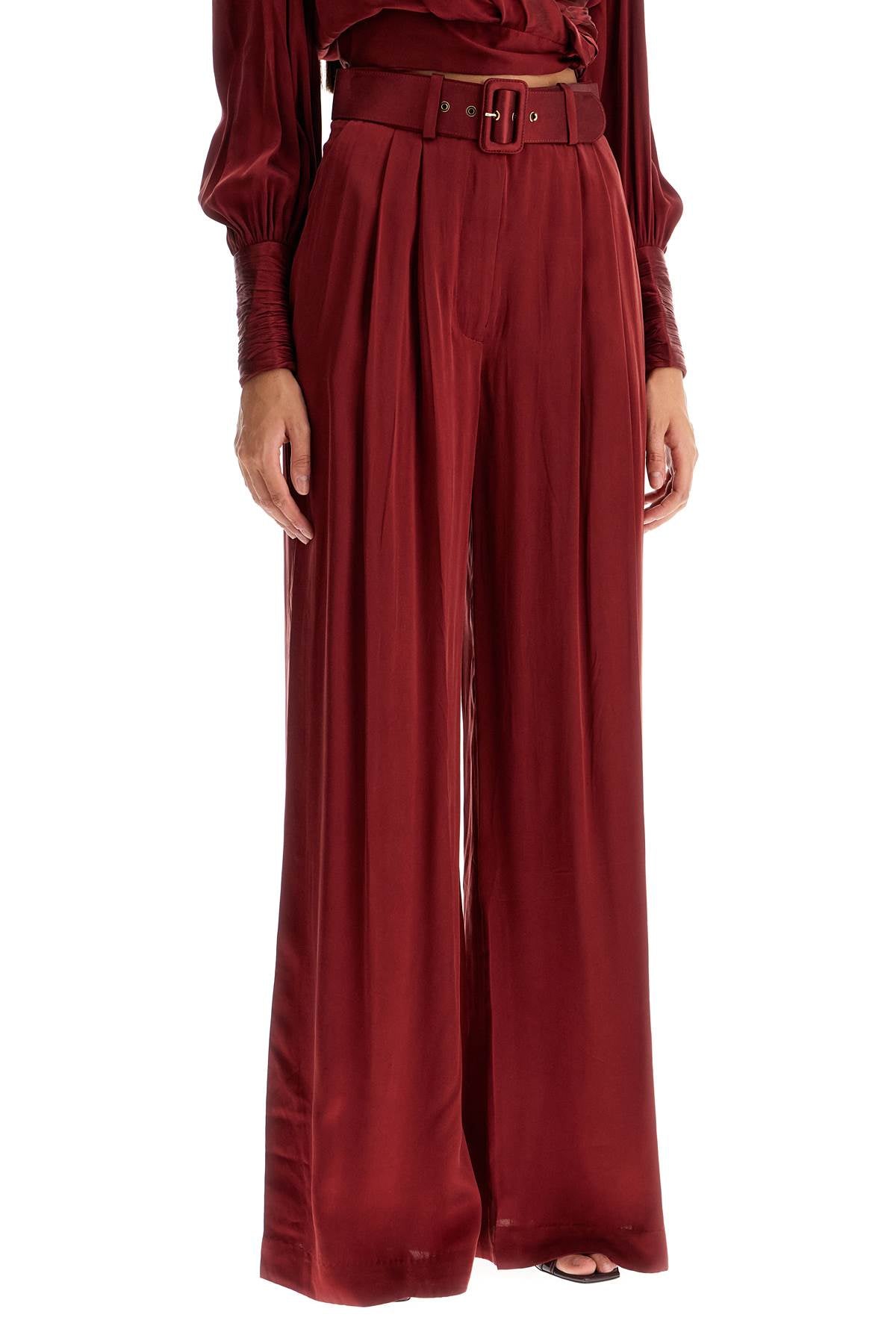 Zimmermann Silk Satin Palazzo Pants In Nine