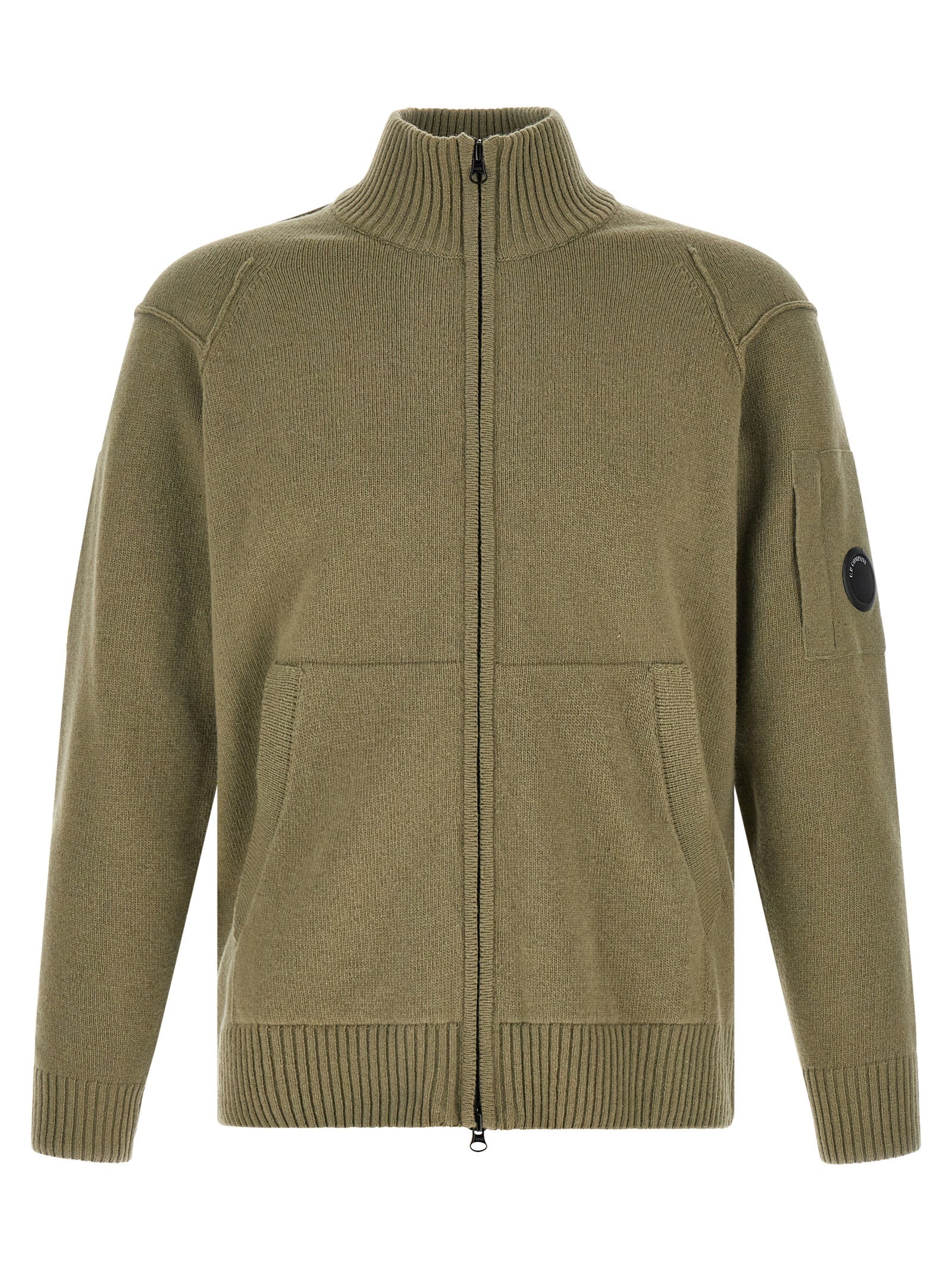 C.P. Company 'Lambswool Grs' Cardigan With Lens Detail