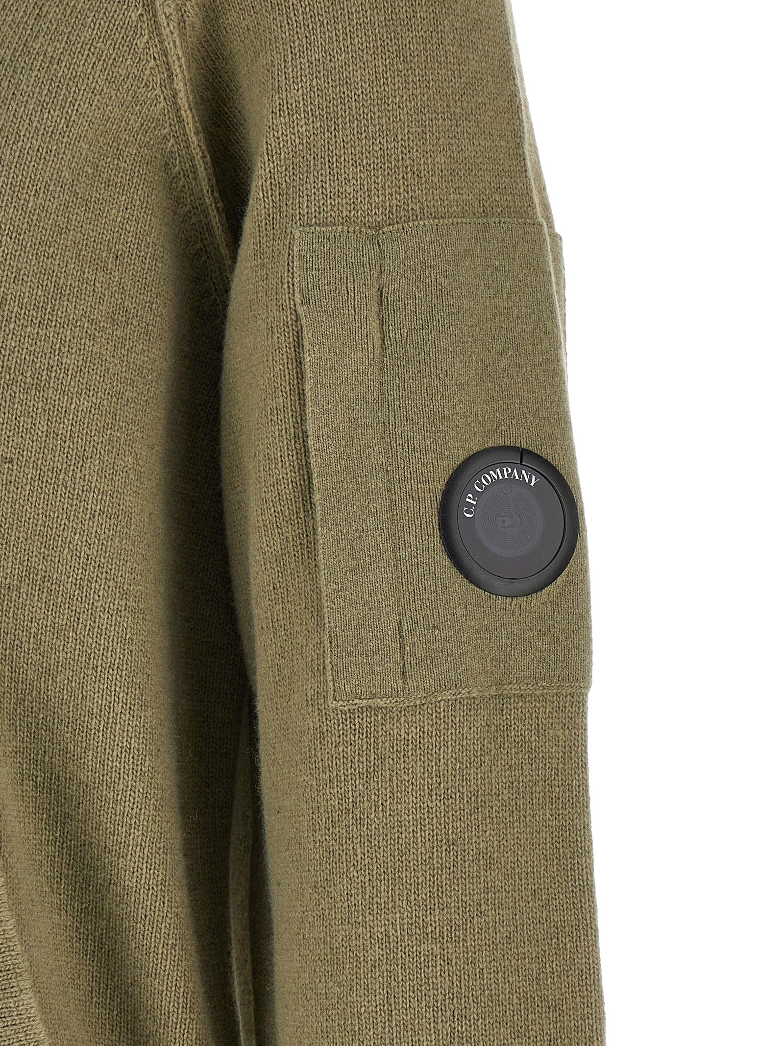 C.P. Company 'Lambswool Grs' Cardigan With Lens Detail