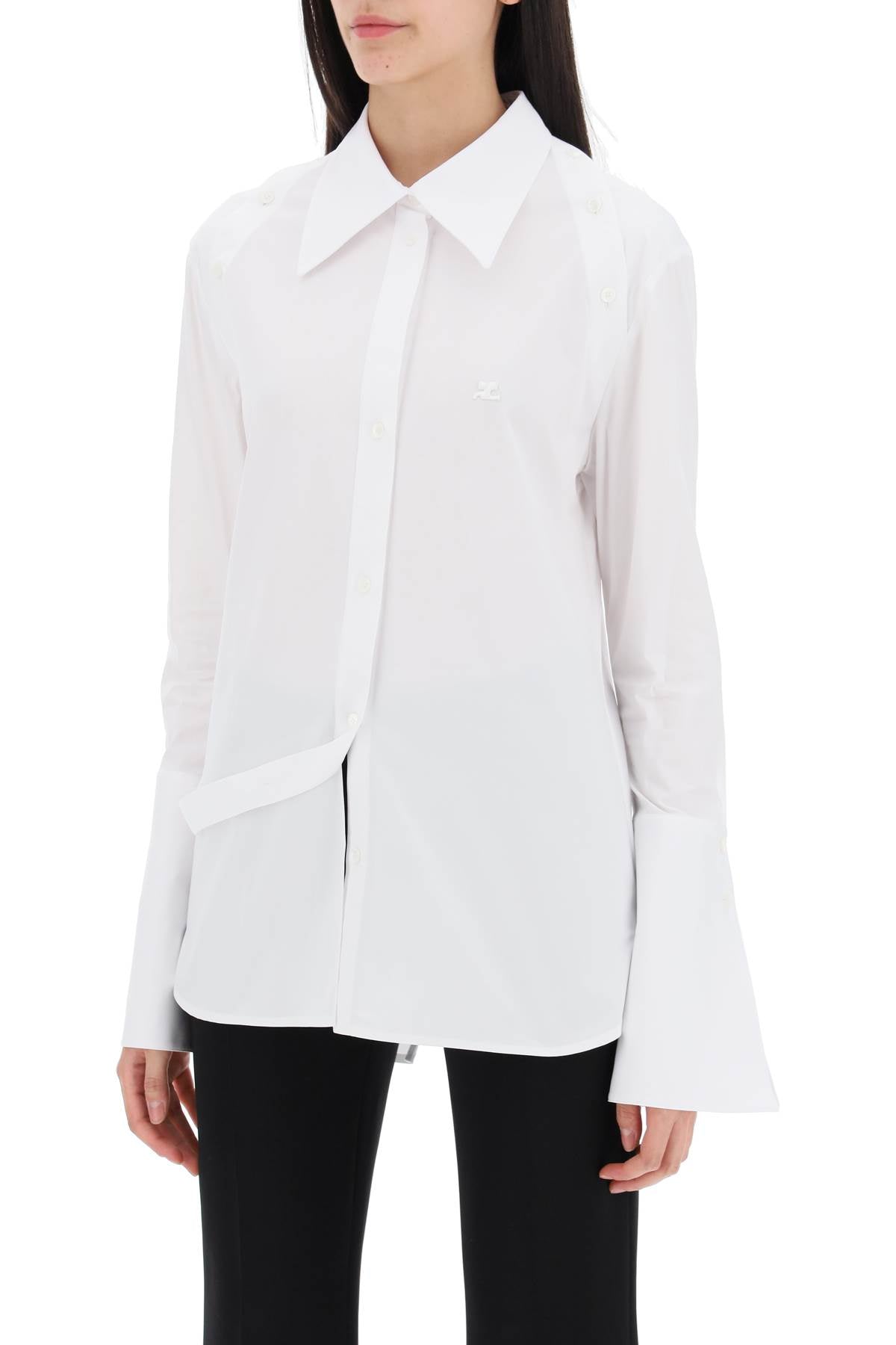 Courreges Modular Cotton Poplin Shirt