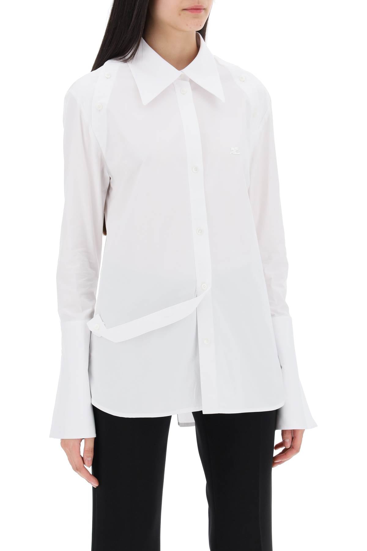 Courreges Modular Cotton Poplin Shirt