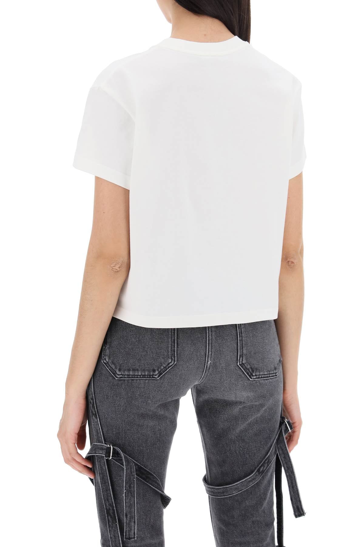 Courreges Cropped Logo T-Shirt With