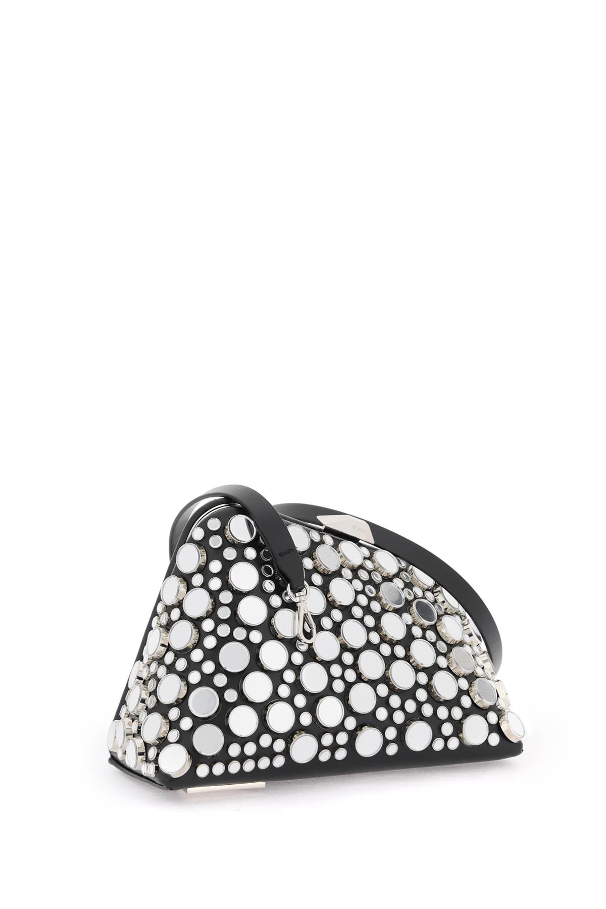 The Attico Mini Midnight Clutch With Mirrored Studs