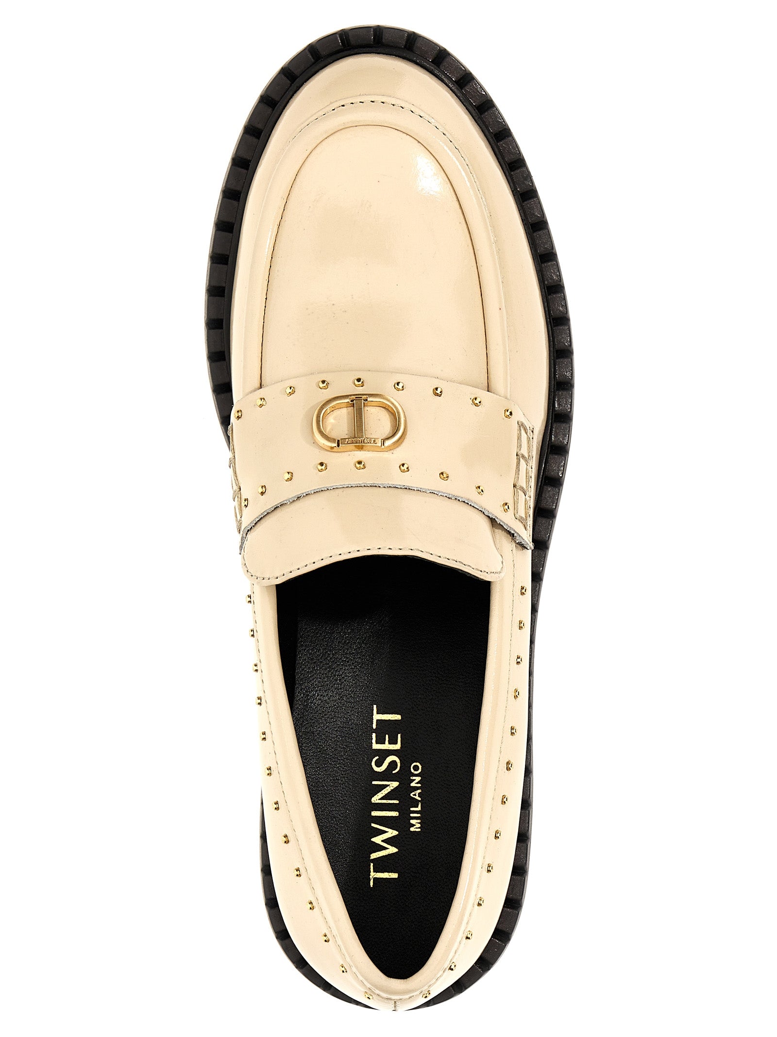 Twin Set Studded Logo Loafers