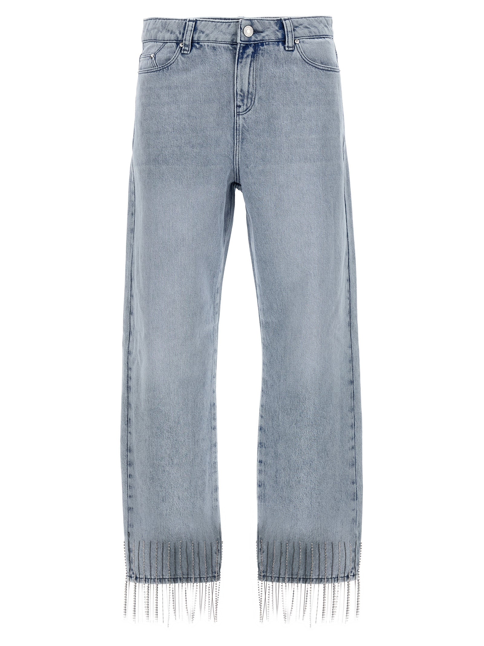 Karl Lagerfeld Rhinestone Fringed Jeans