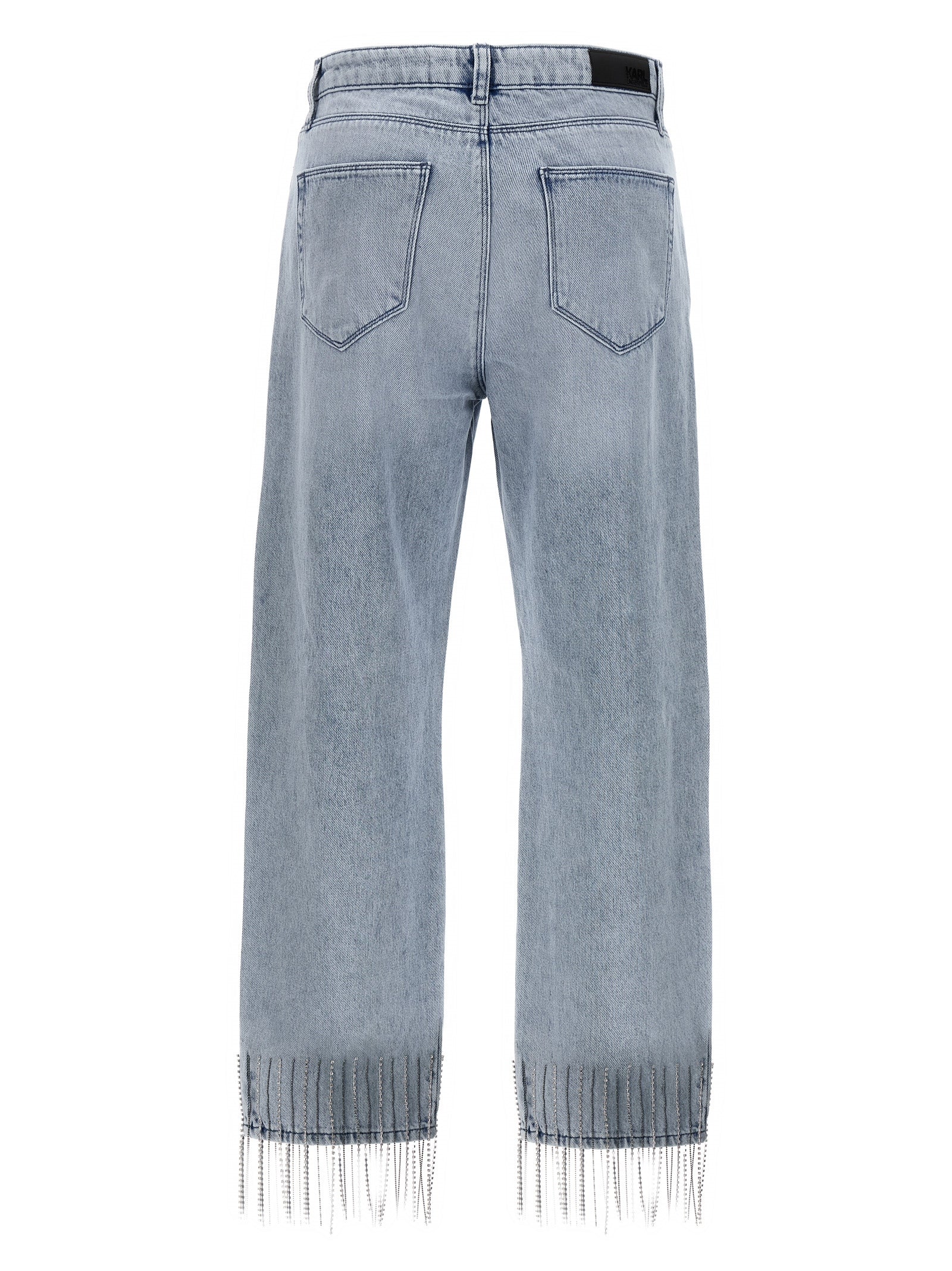 Karl Lagerfeld Rhinestone Fringed Jeans