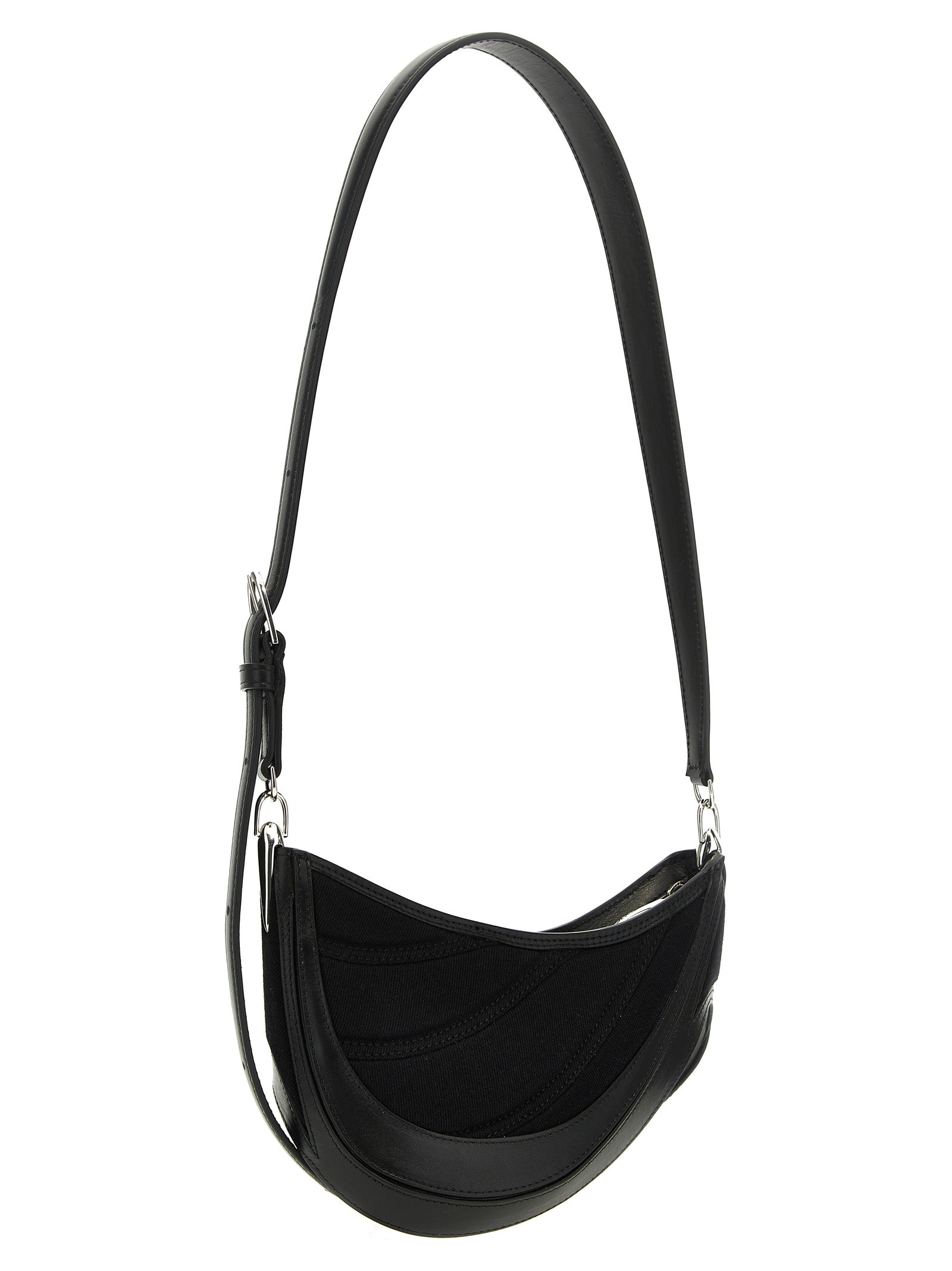 Mugler 'Small Denim Spiral Curve 01' Shoulder Bag