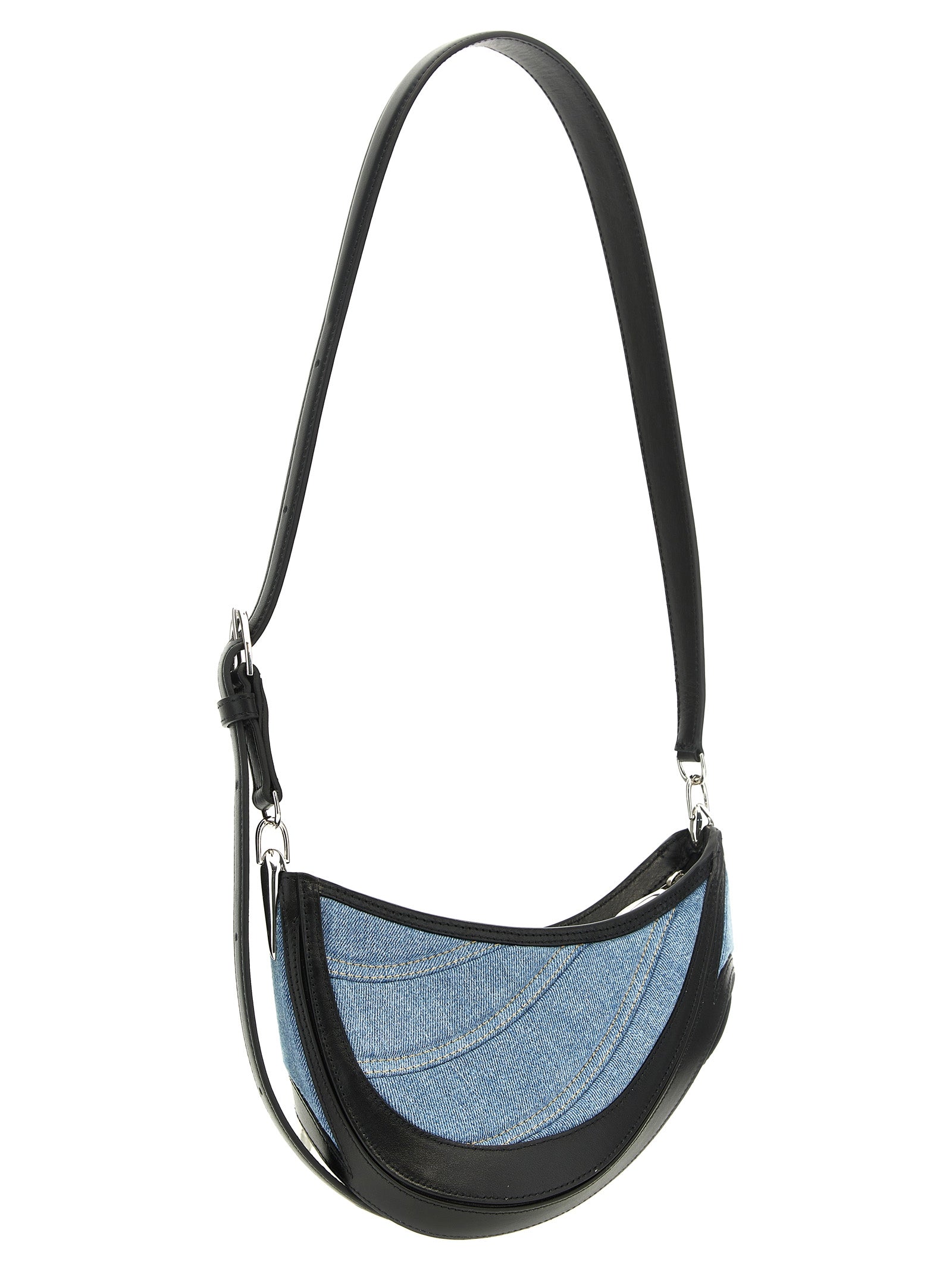 Mugler 'Small Denim Spiral Curve 01' Shoulder Bag