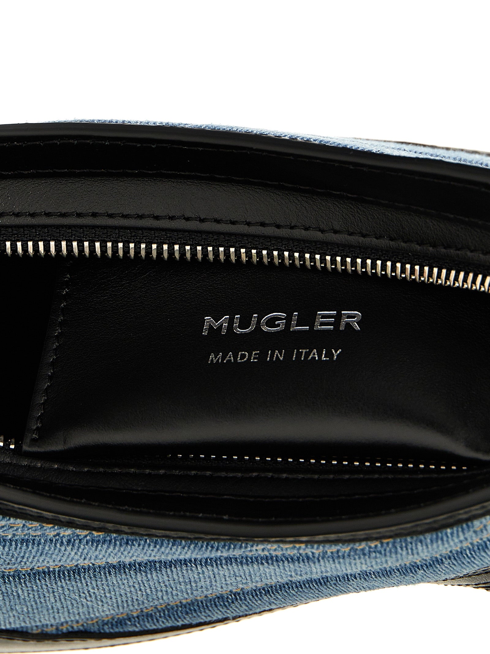 Mugler 'Small Denim Spiral Curve 01' Shoulder Bag