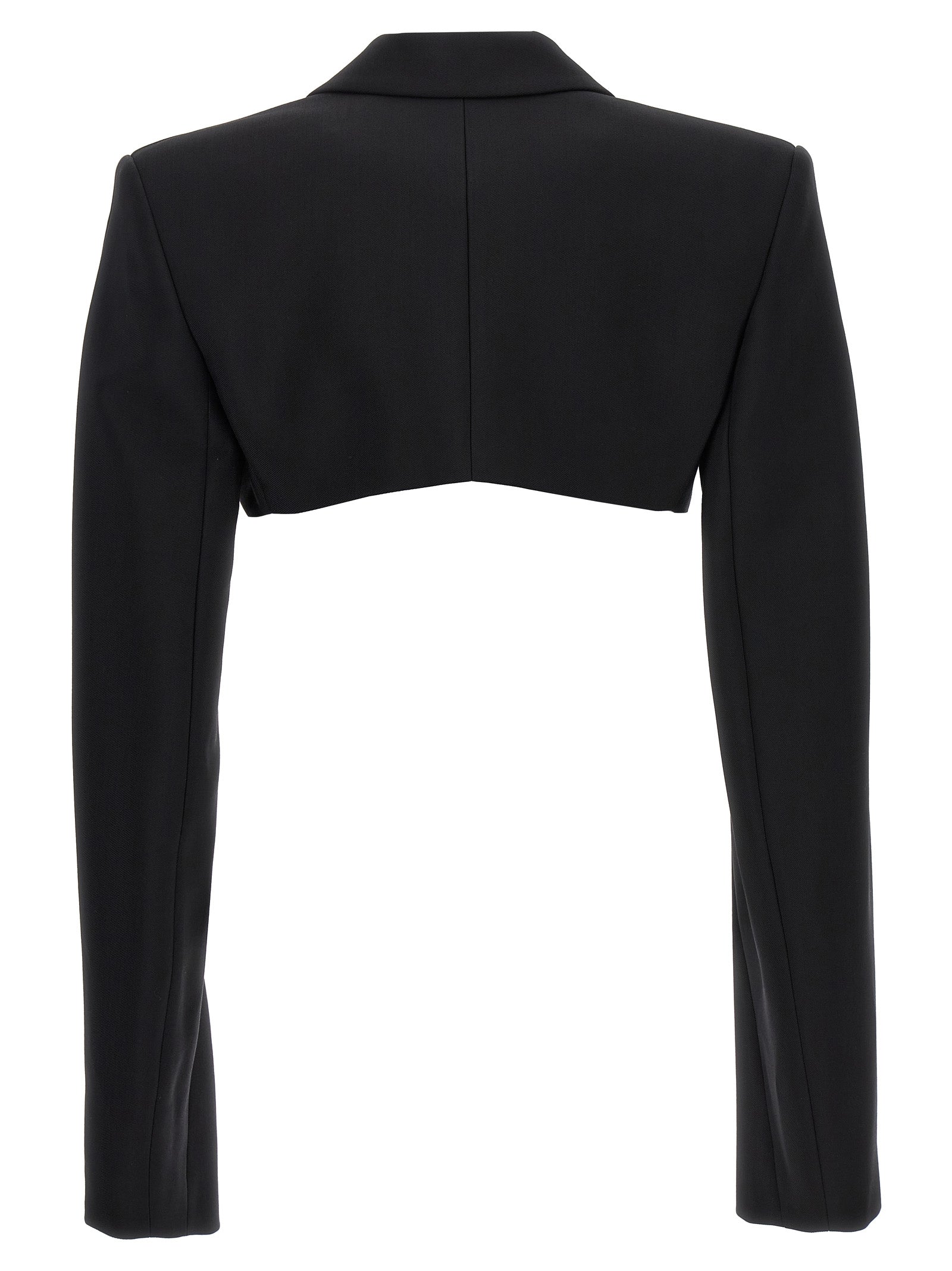 Mugler Cropped Jacket With Padded Shoulders