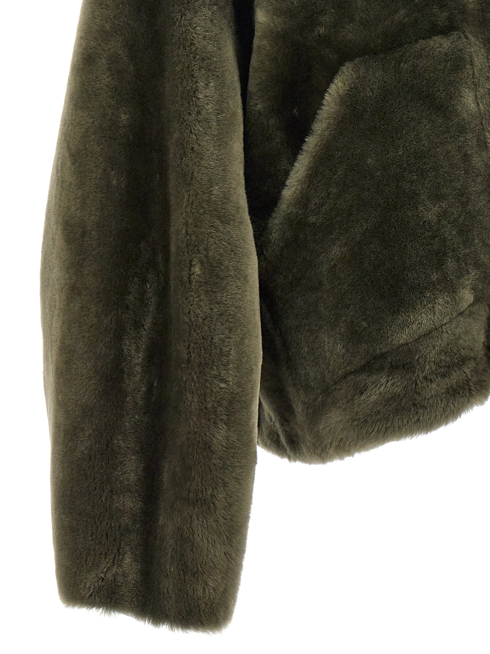 Blancha 'Merino Straight' Hooded Fur Coat