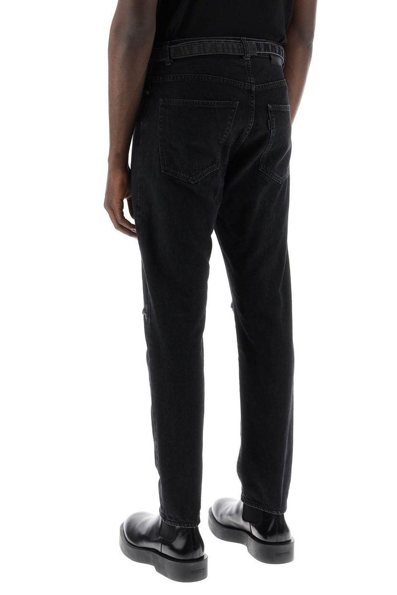 Sacai Slim Jeans With Belt Black