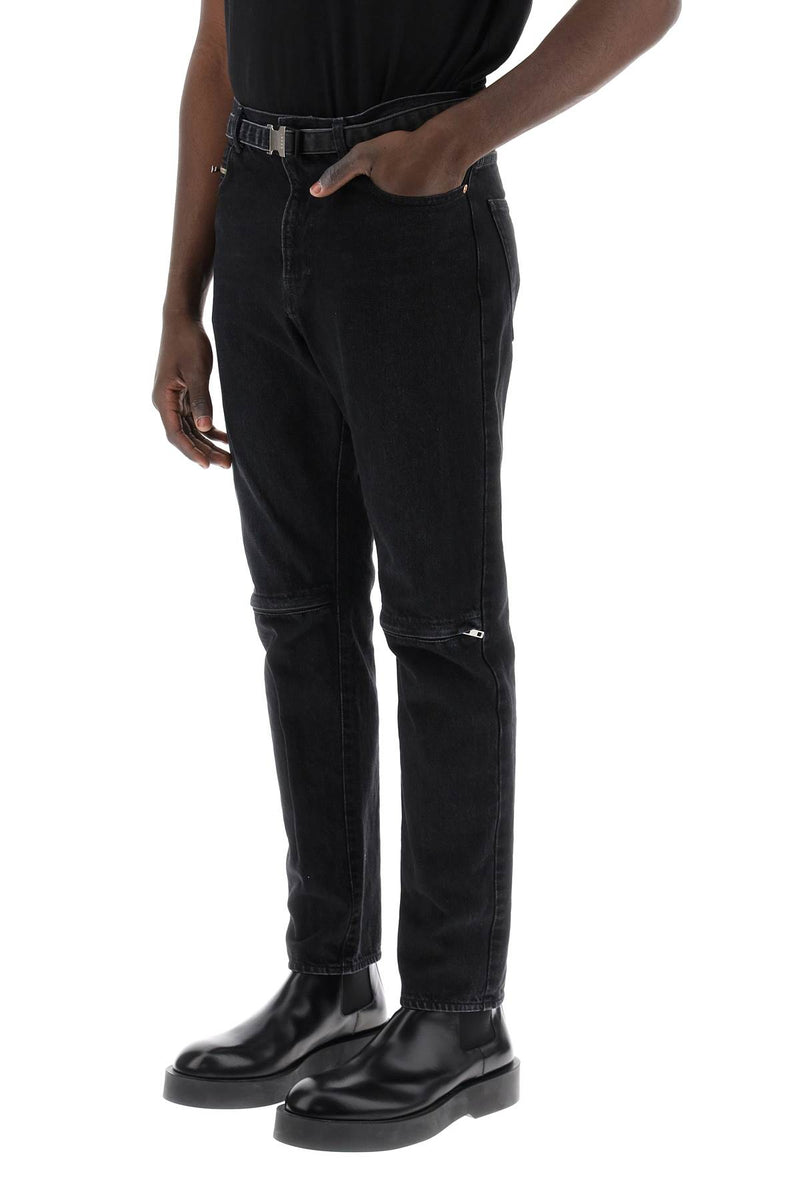 Sacai Slim Jeans With Belt Black