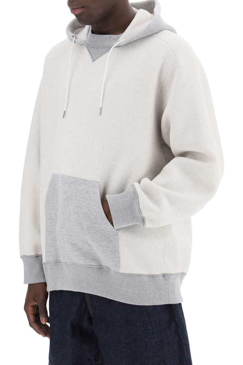 Sacai Hooded Sweatshirt With Reverse Grey