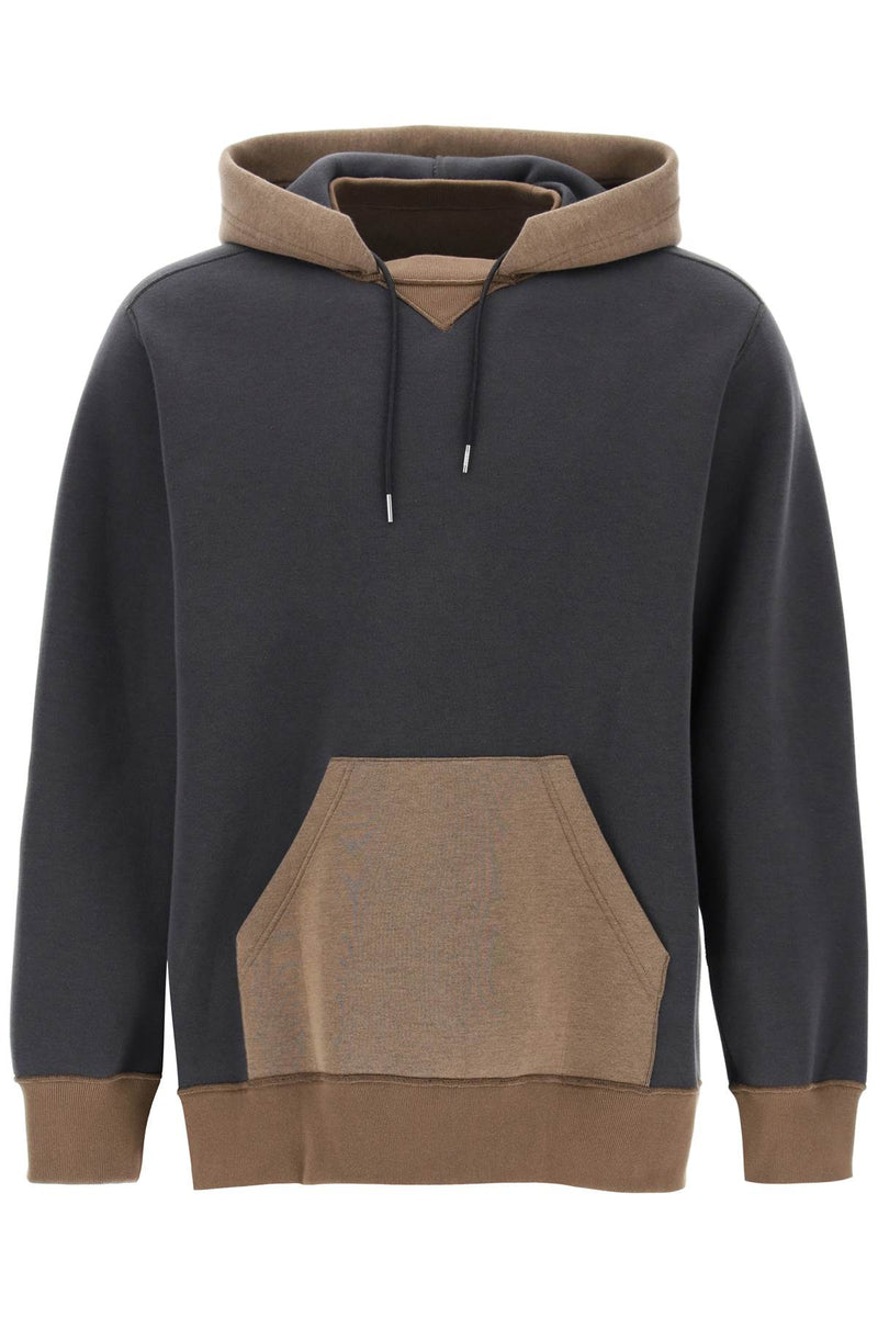 Sacai Hooded Sweatshirt With Reverse Grey