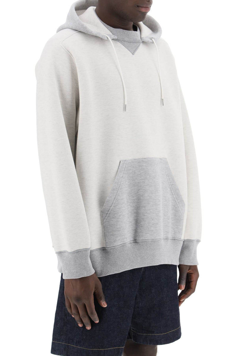 Sacai Hooded Sweatshirt With Reverse Grey