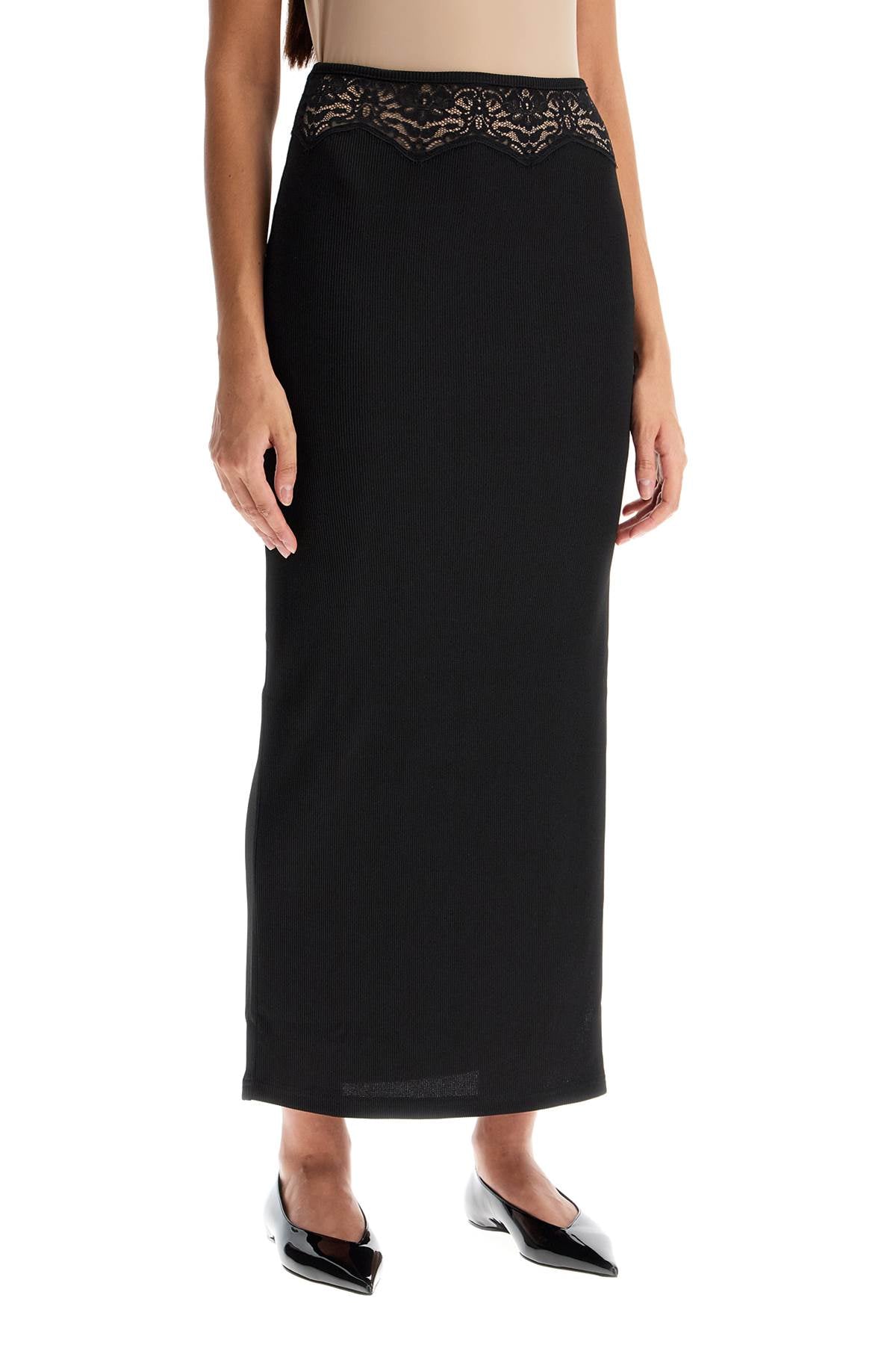 Christopher Esber Knitted Skirt With Lace Detail