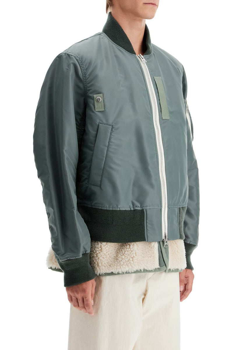 Sacai Layered Hybrid Bomber Jacket Khaki