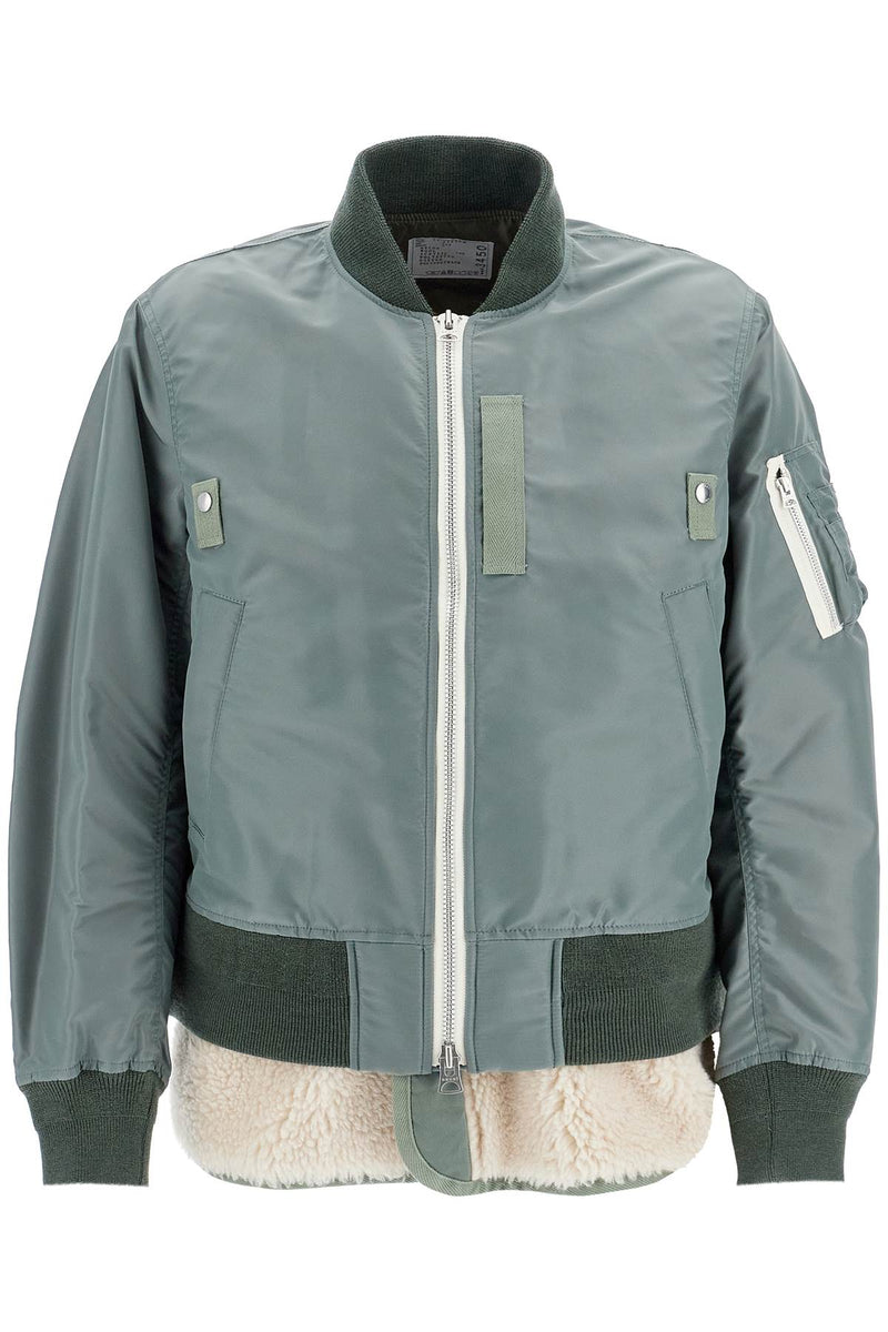 Sacai Layered Hybrid Bomber Jacket Khaki