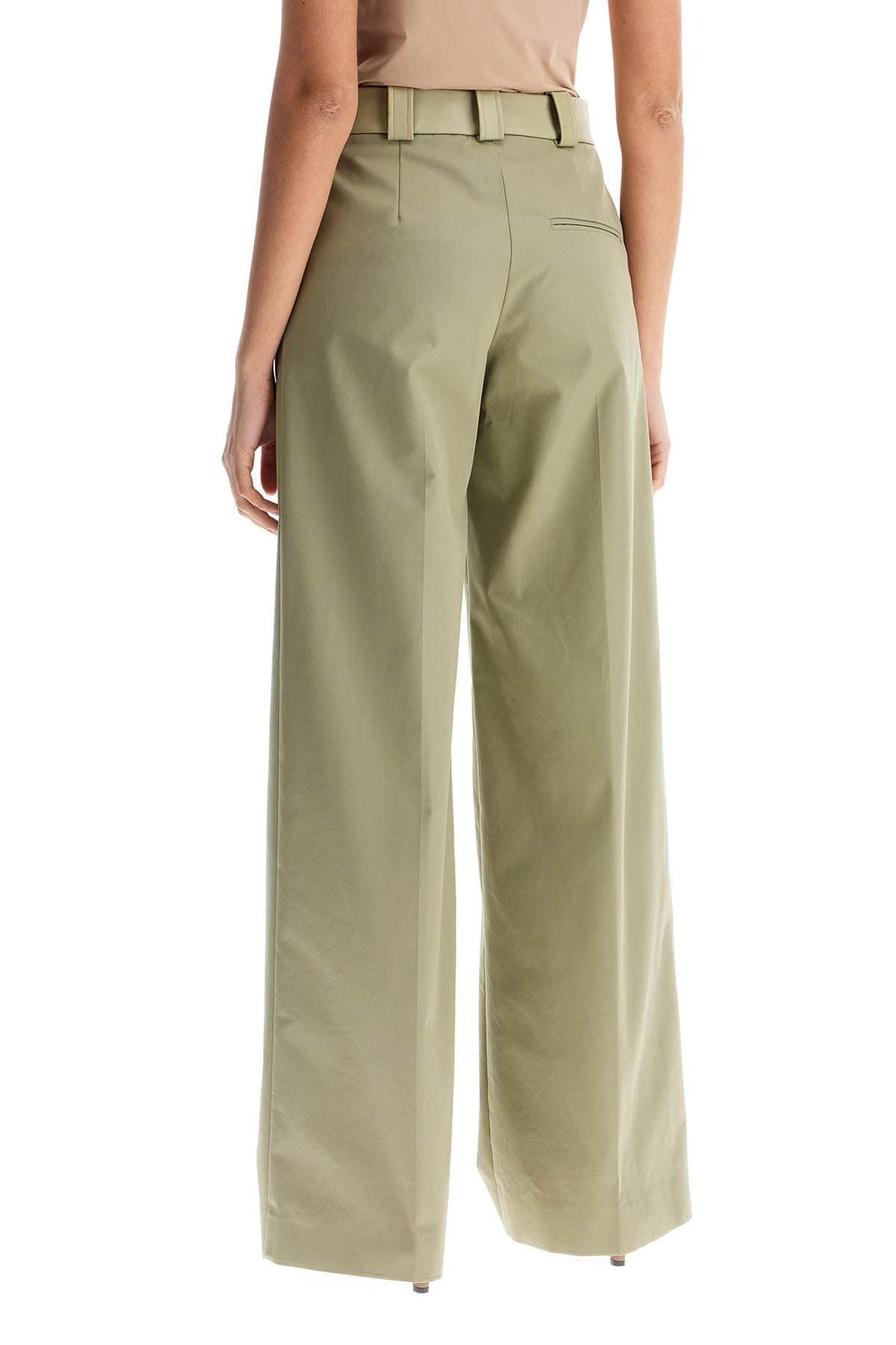 Christopher Esber Wide Leg Green Linseed Cotton Trousers