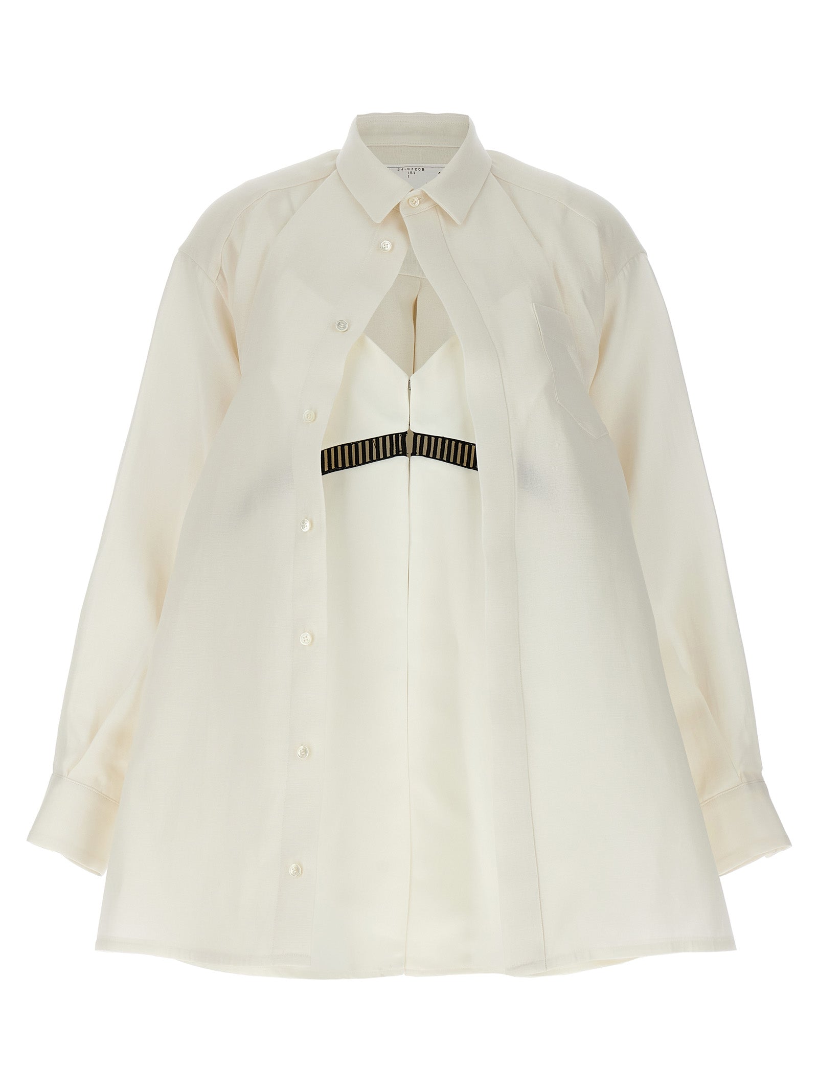 Sacai Overlapping Shirt Silk Dress