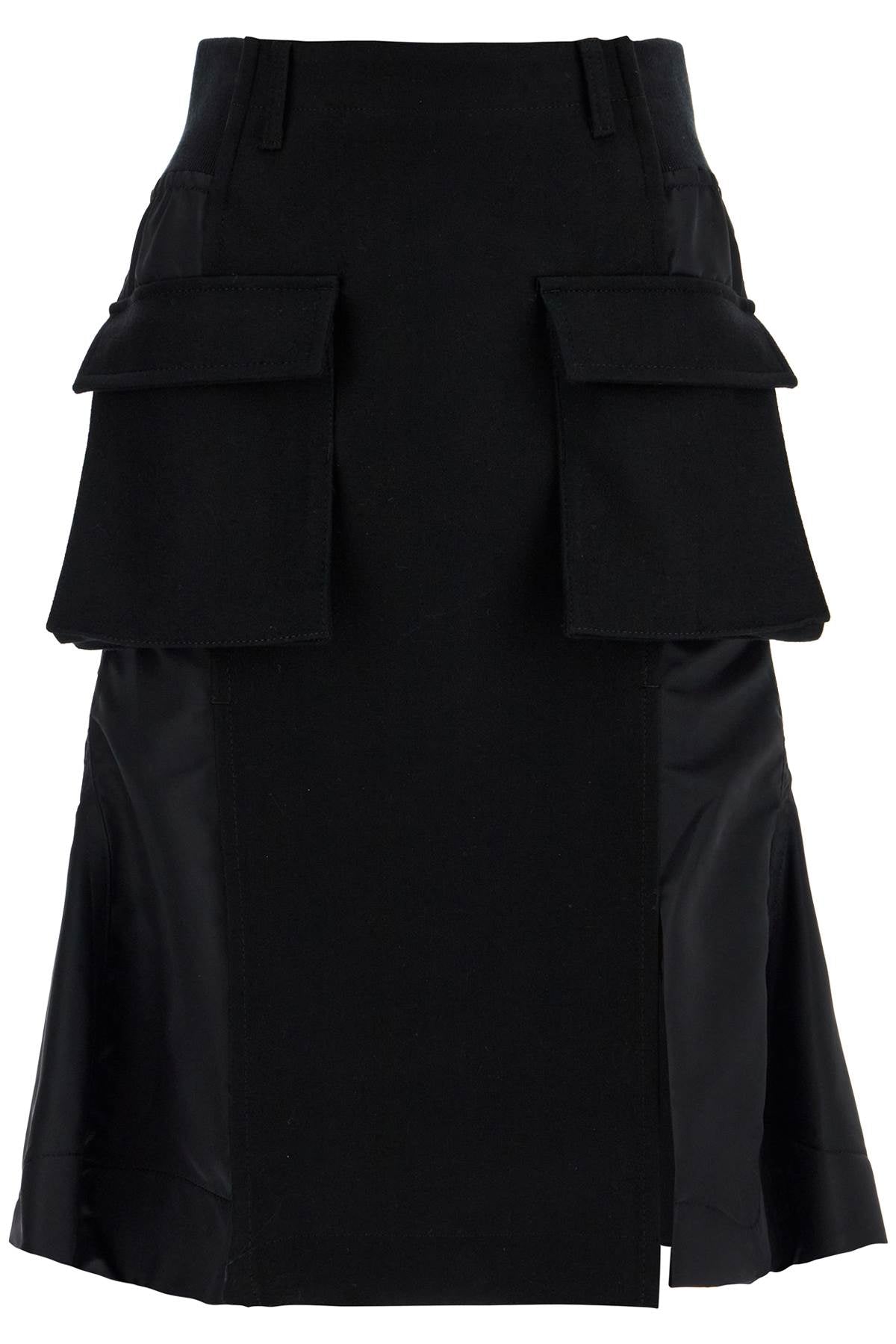 Sacai 'Hybrid Nylon And Wool Skirt'