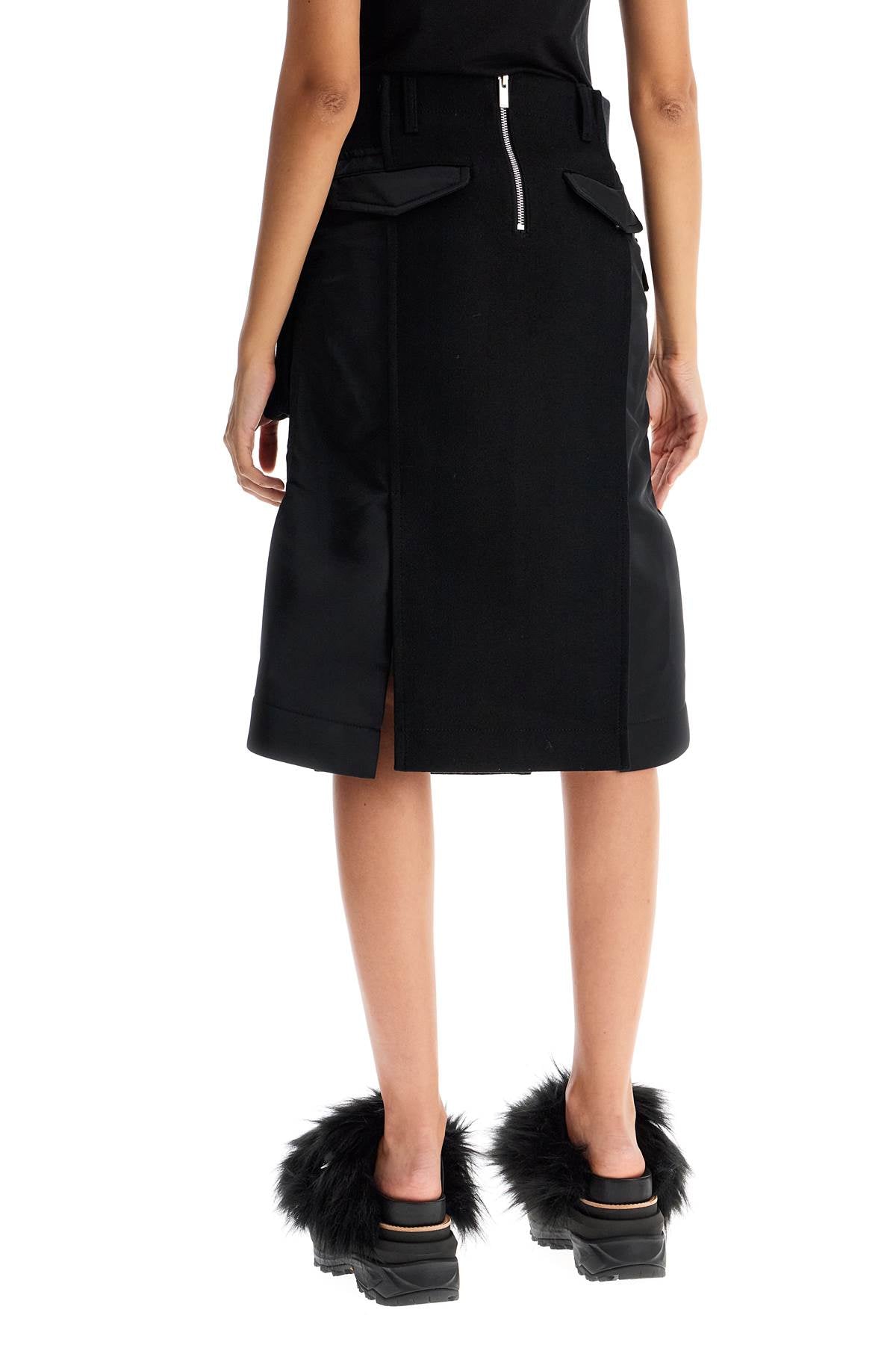 Sacai 'Hybrid Nylon And Wool Skirt'