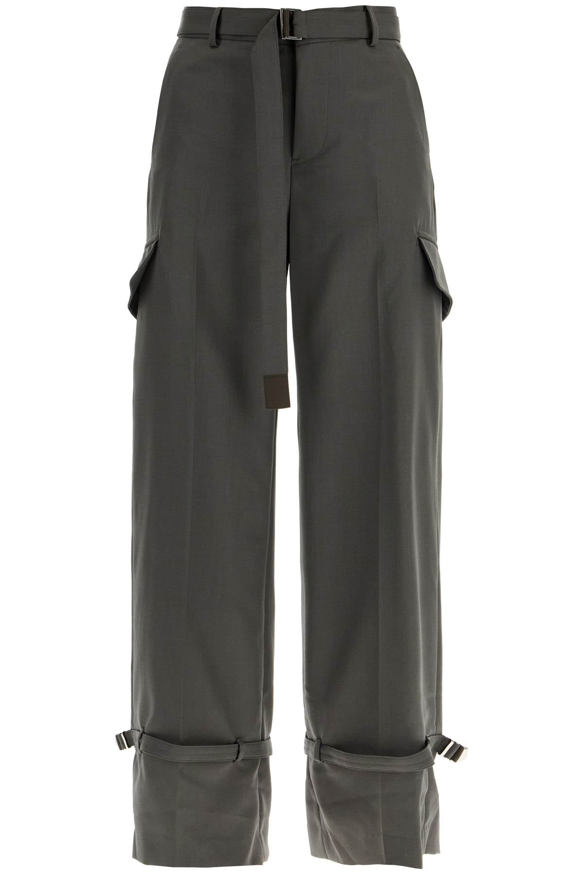 Sacai Cargo Wool Blend Trousers For Men.