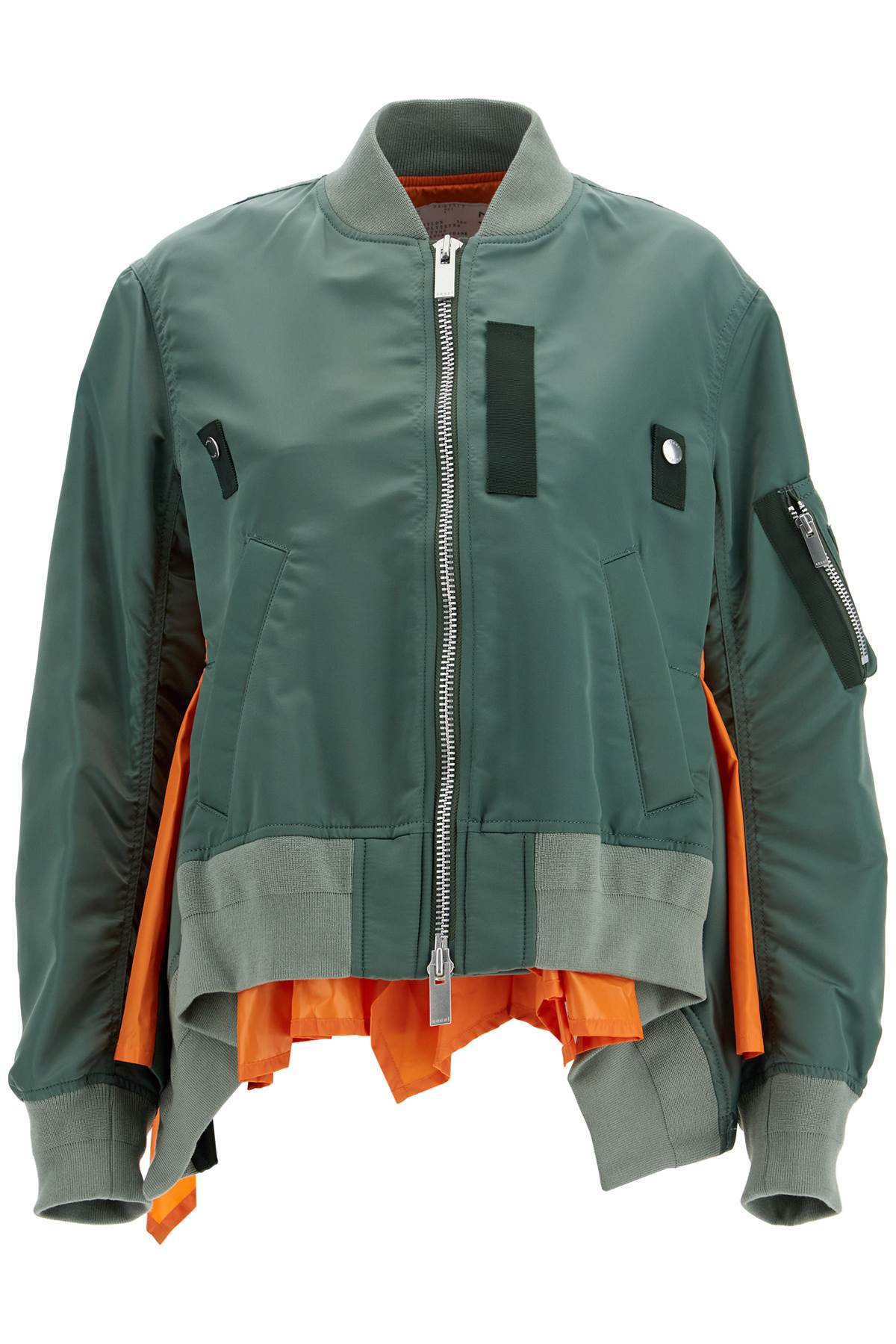 Sacai In Pelle\N\Nnylon Bomber Jacket