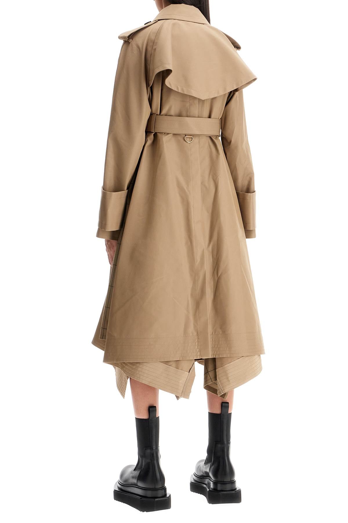 Sacai In Pelle  Gabardine Trench