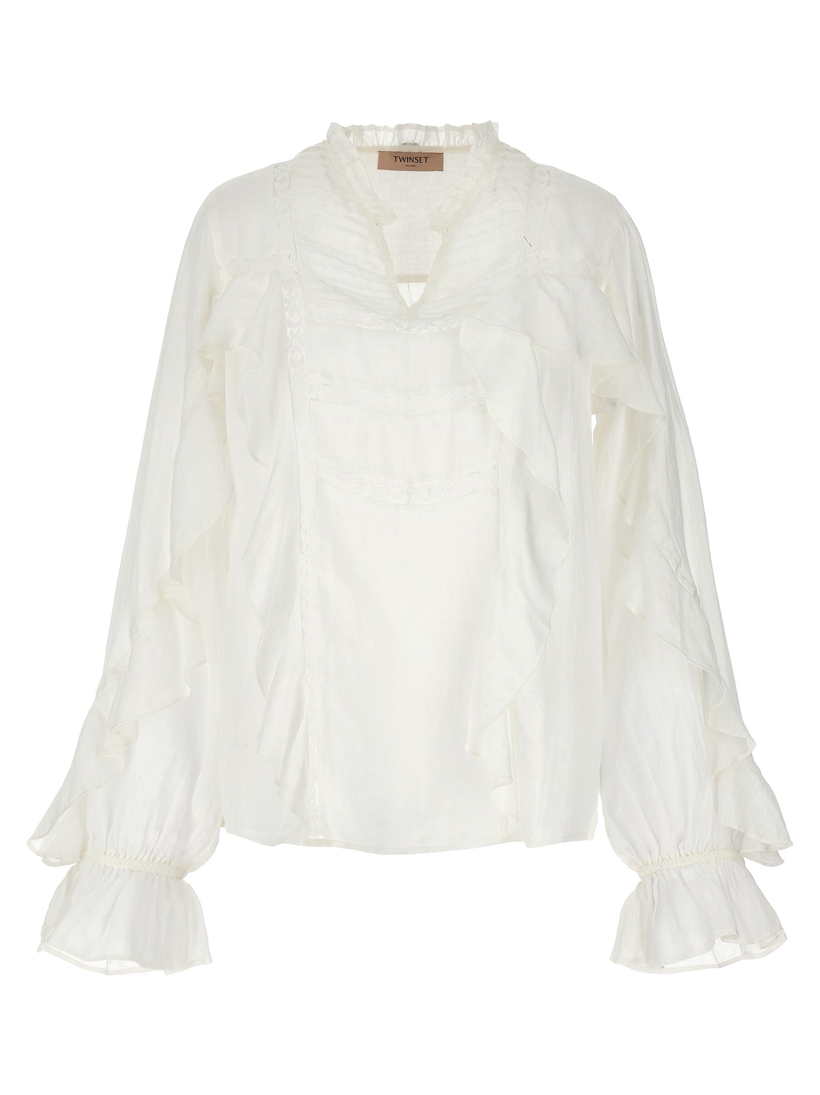 Twin Set Embroidery Ruffle Blouse