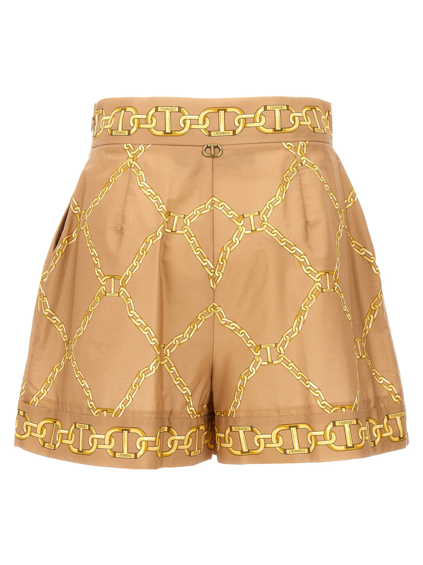 Twin Set Printed Poplin Shorts