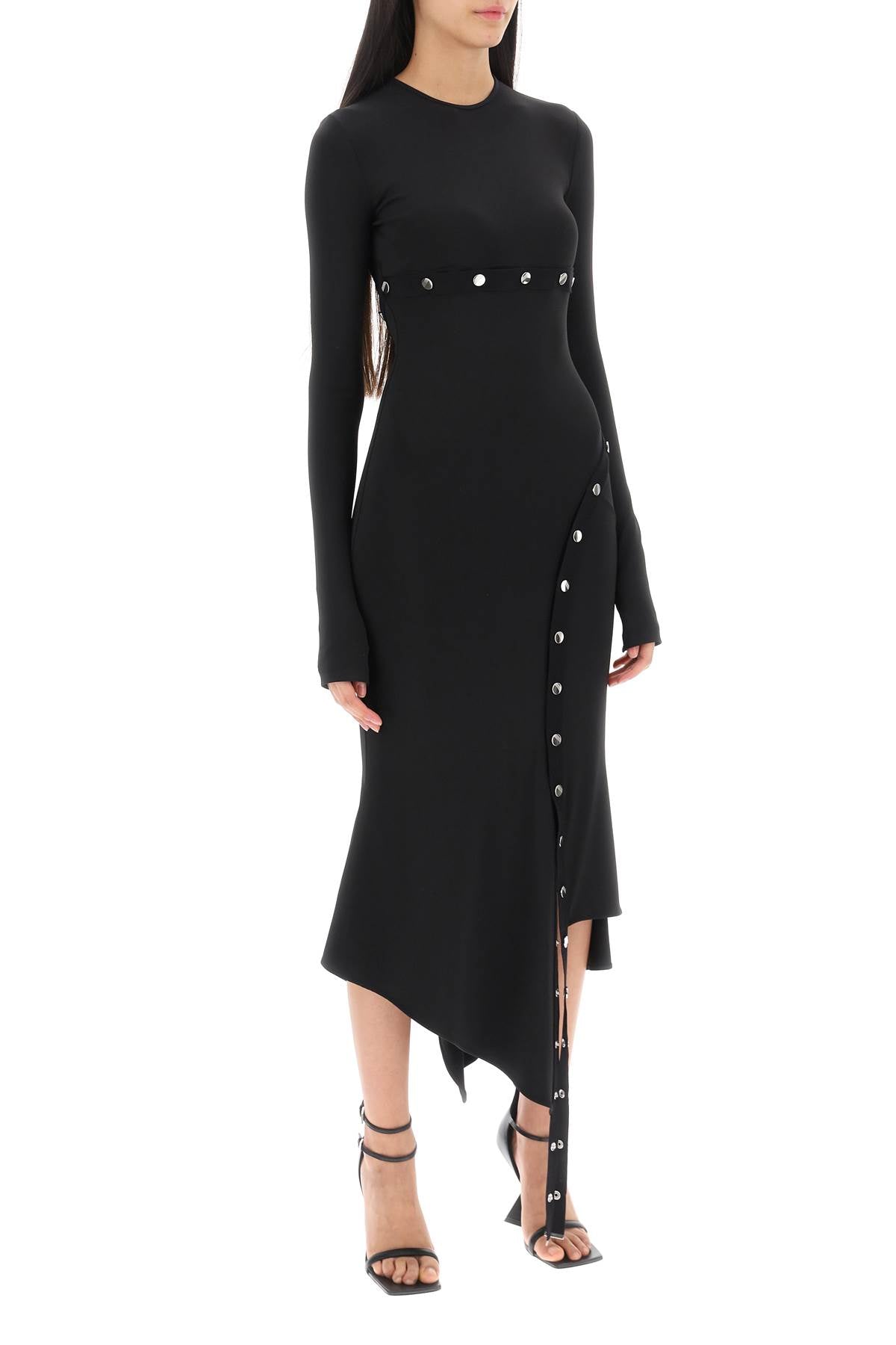 The Attico Asymmetric Dress With Snap Buttons