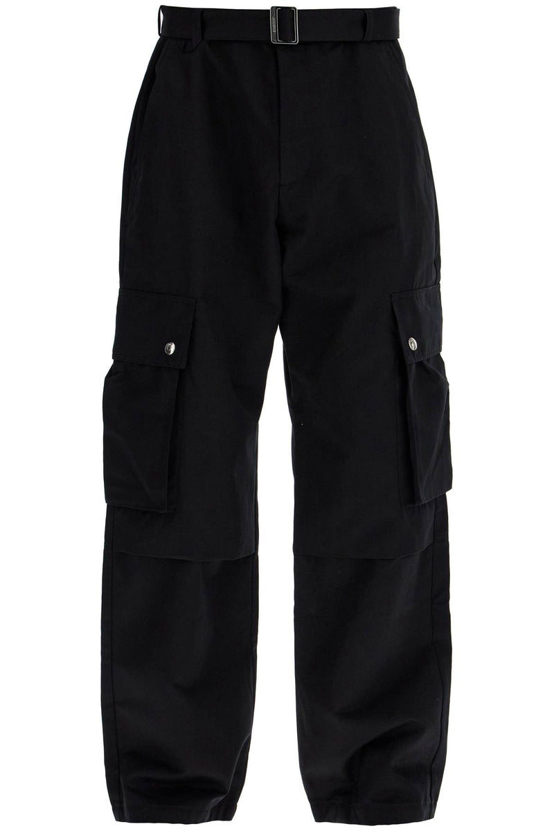 Jacquemus Cargo Gabardine Trousers In Eight Black