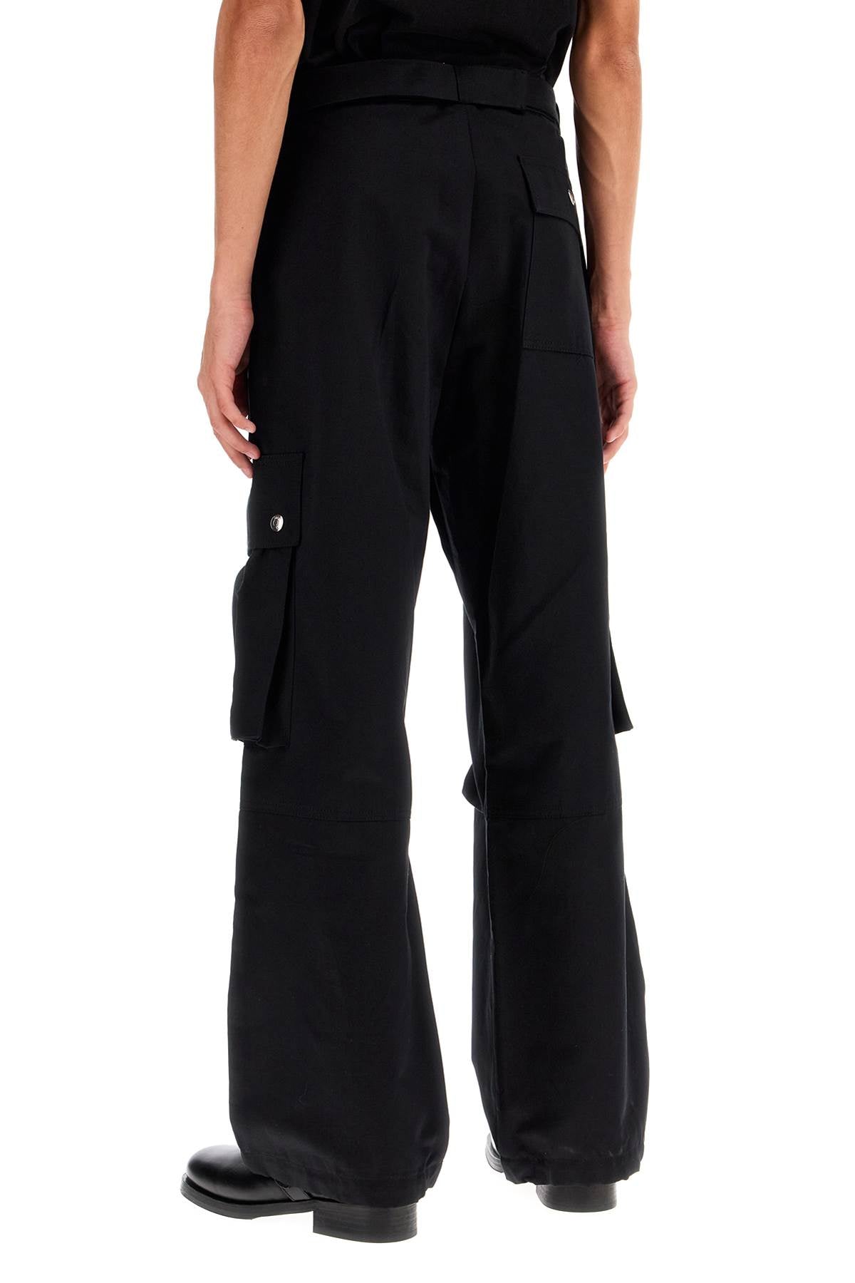 Jacquemus Cargo Gabardine Trousers In Eight Black