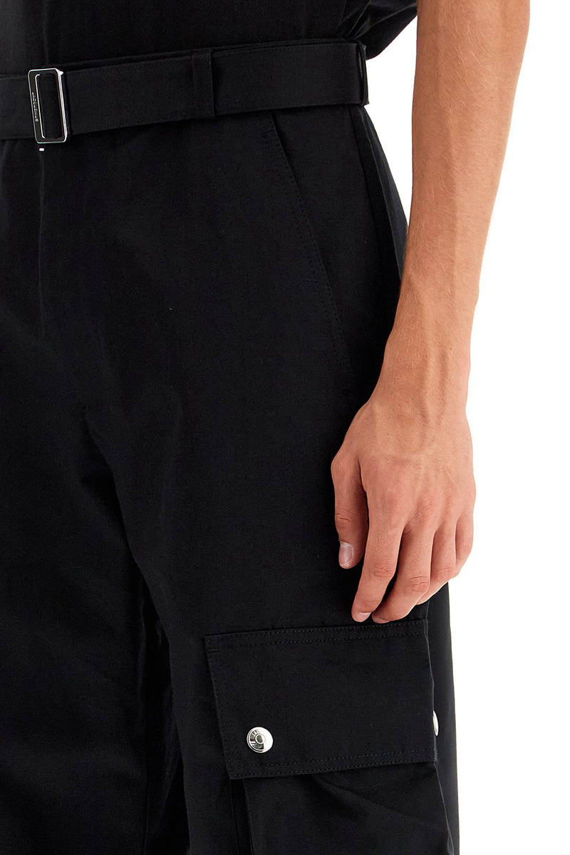 Jacquemus Cargo Gabardine Trousers In Eight Black