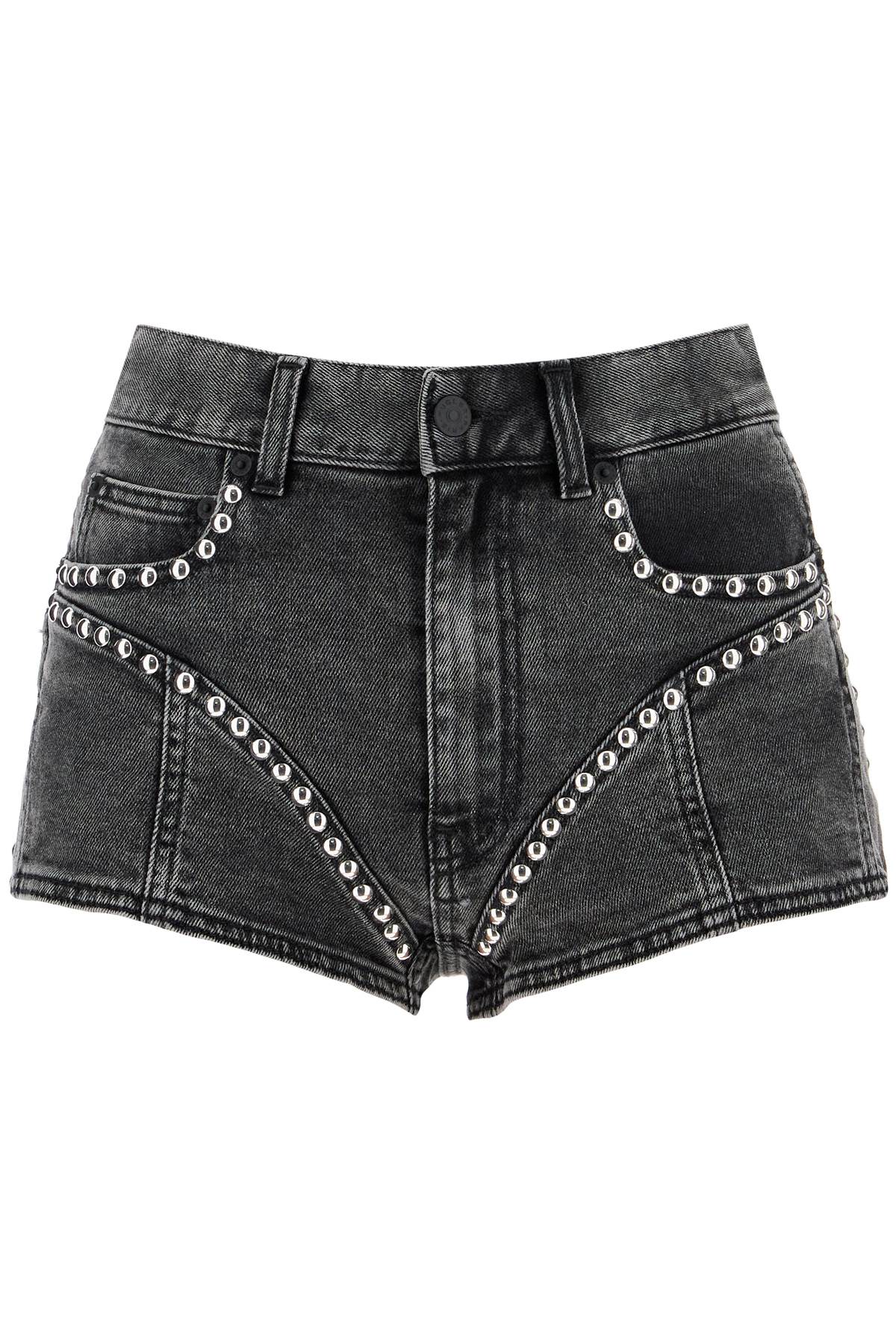 Mugler Denim Shorts With Studs And Embell